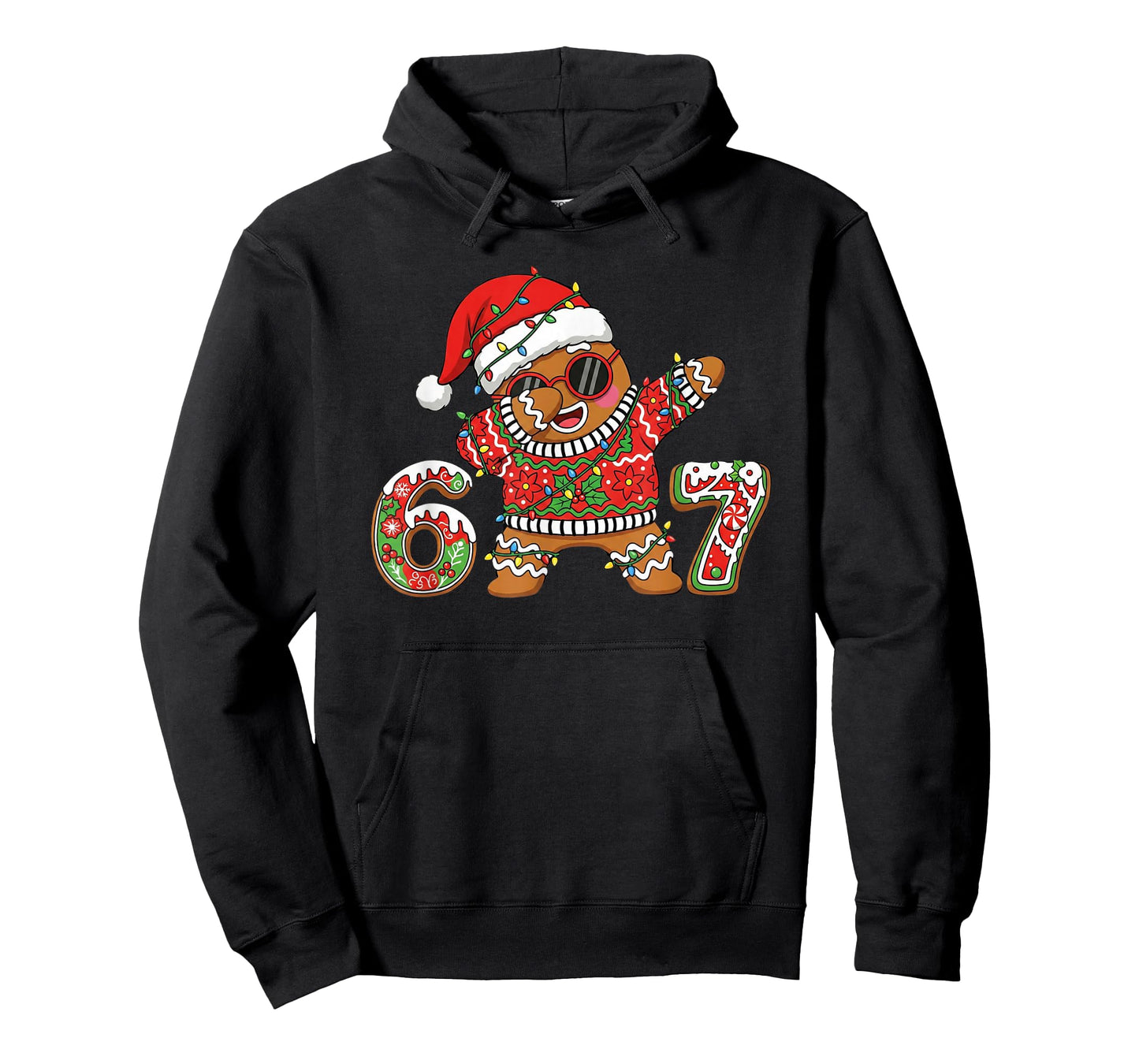 Funny 67 Gingerbread Six Seven Ice Cream Drip Christmas Meme T-Shirt