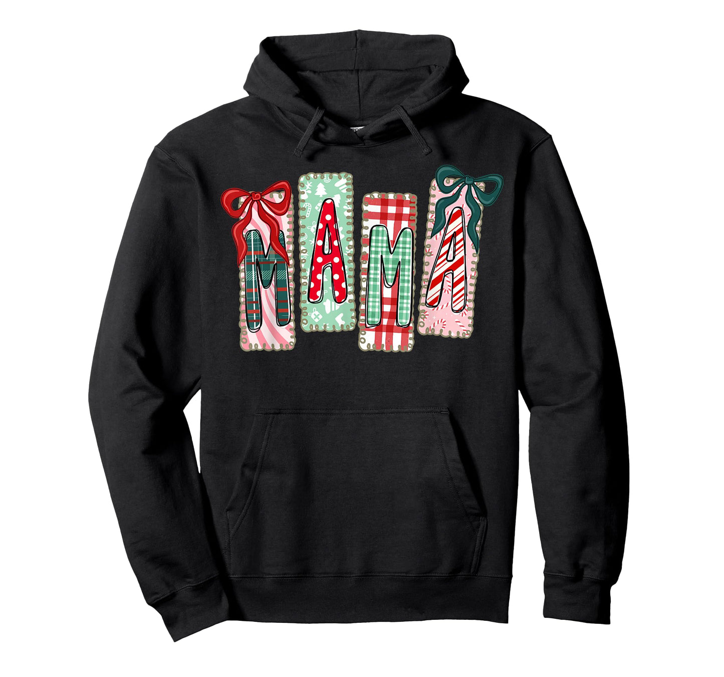 Mama Coquette Bow Xmas Pajamas Holiday Merry Christmas Mom T-Shirt