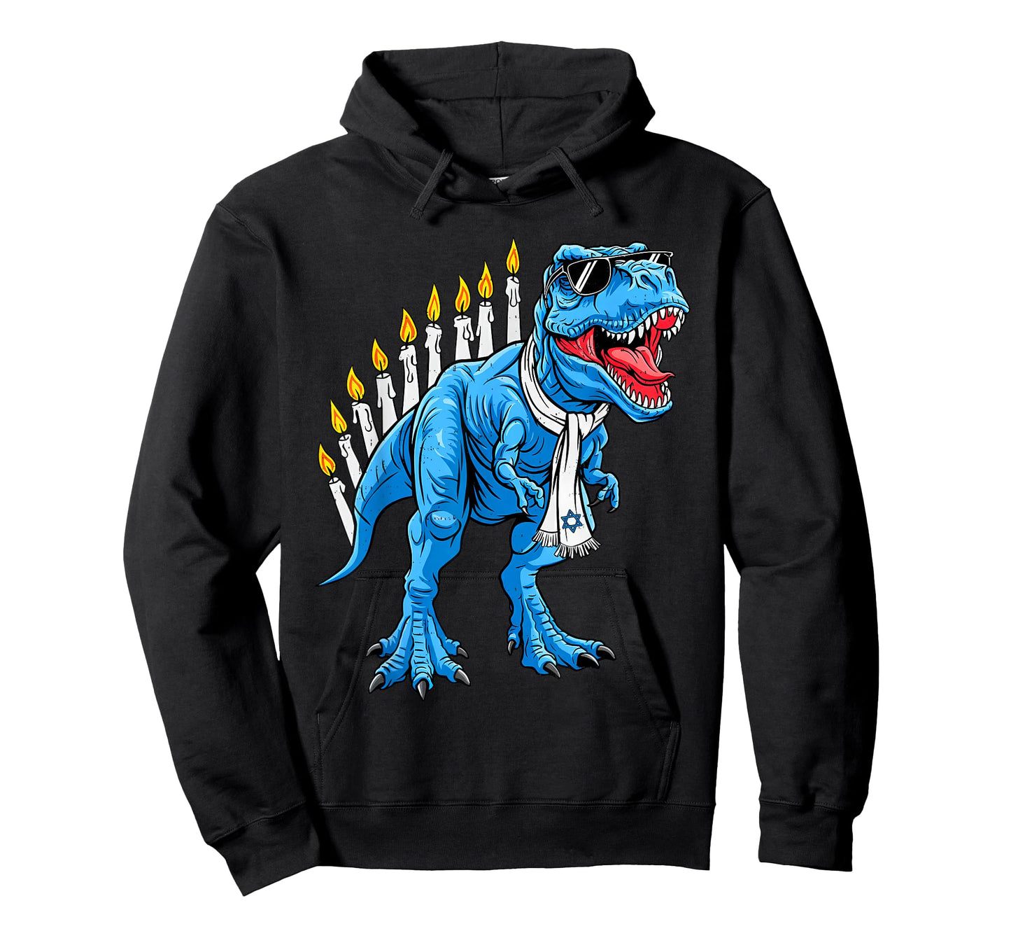 Hanukkah T Rex Dinosaur Dino Jewish Menorah Toddler Boy Kids T-Shirt