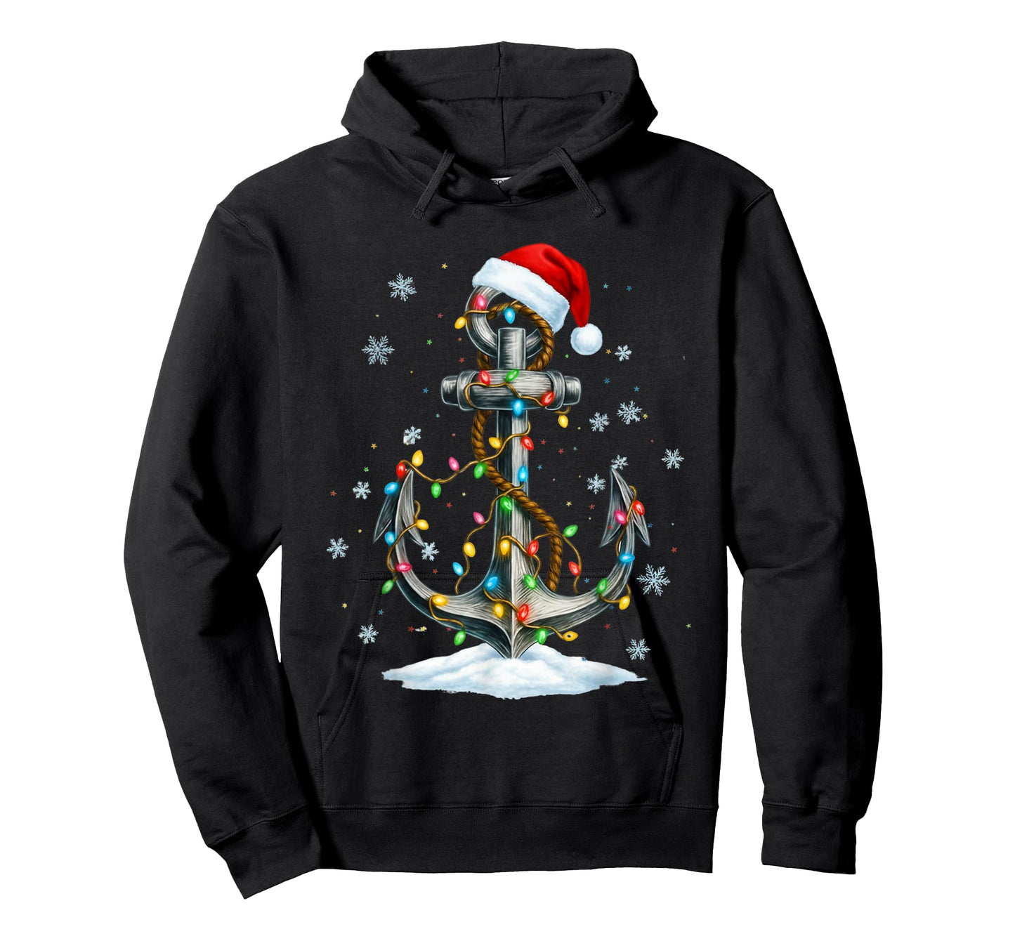 Nautical Anchor Christmas Lights Boating Sailor T-Shirt