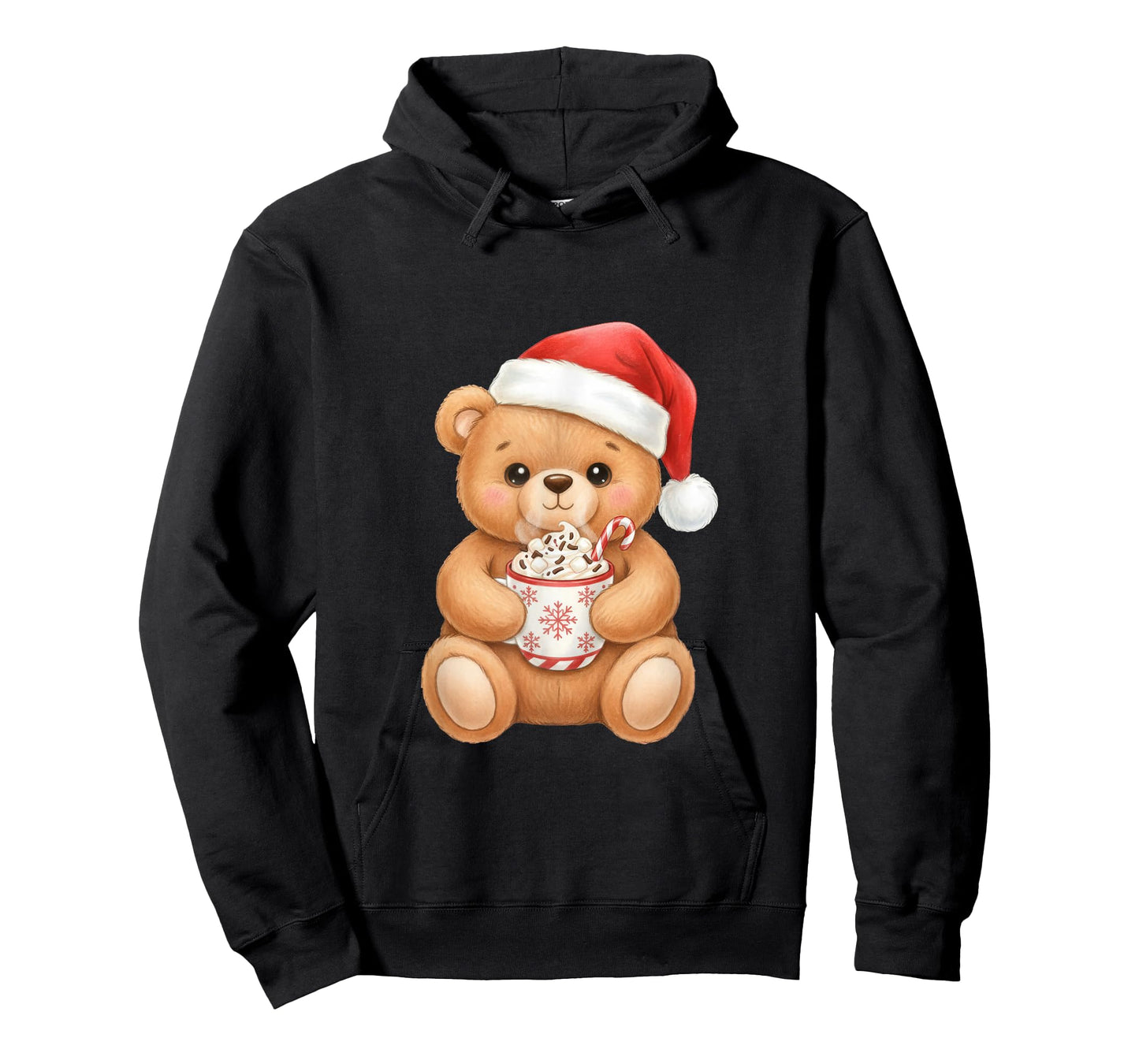 Cute Christmas Teddy Bear with Santa Hat T-Shirt