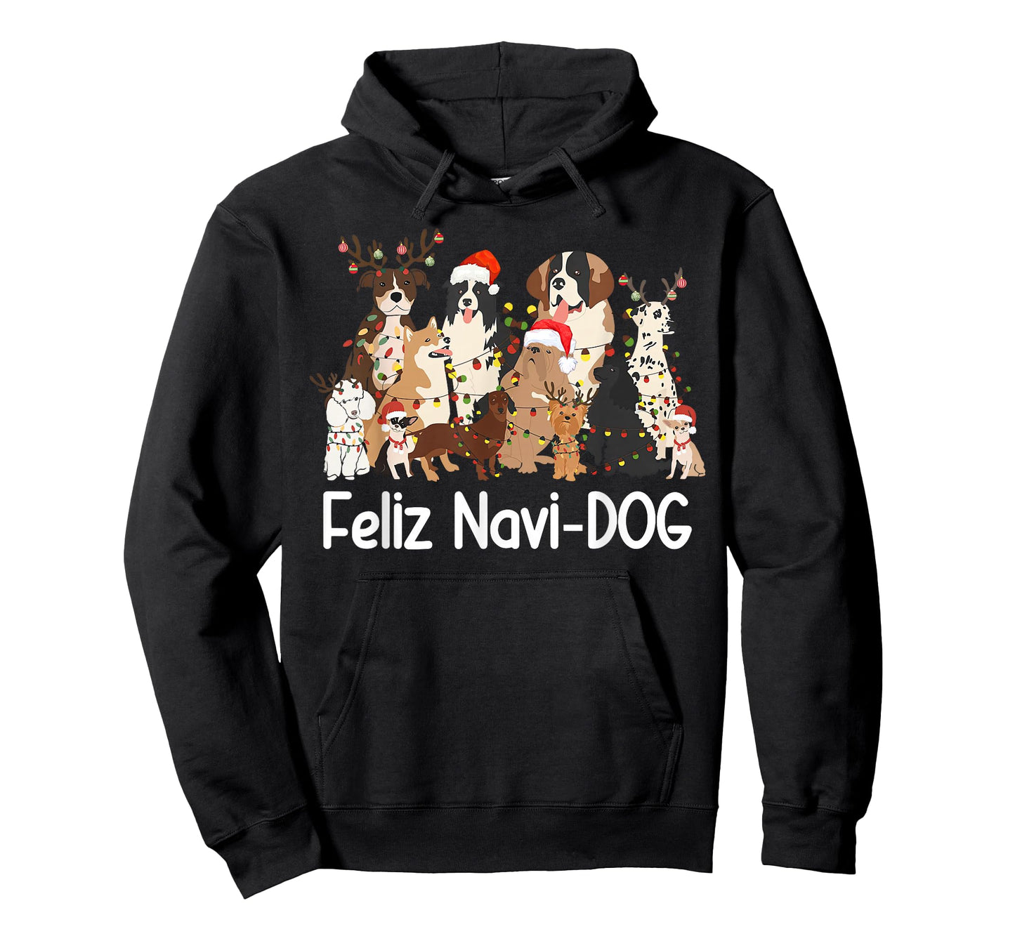Veterinarian Feliz Navi-Dog Christmas Lights Vet Tech Xmas T-Shirt