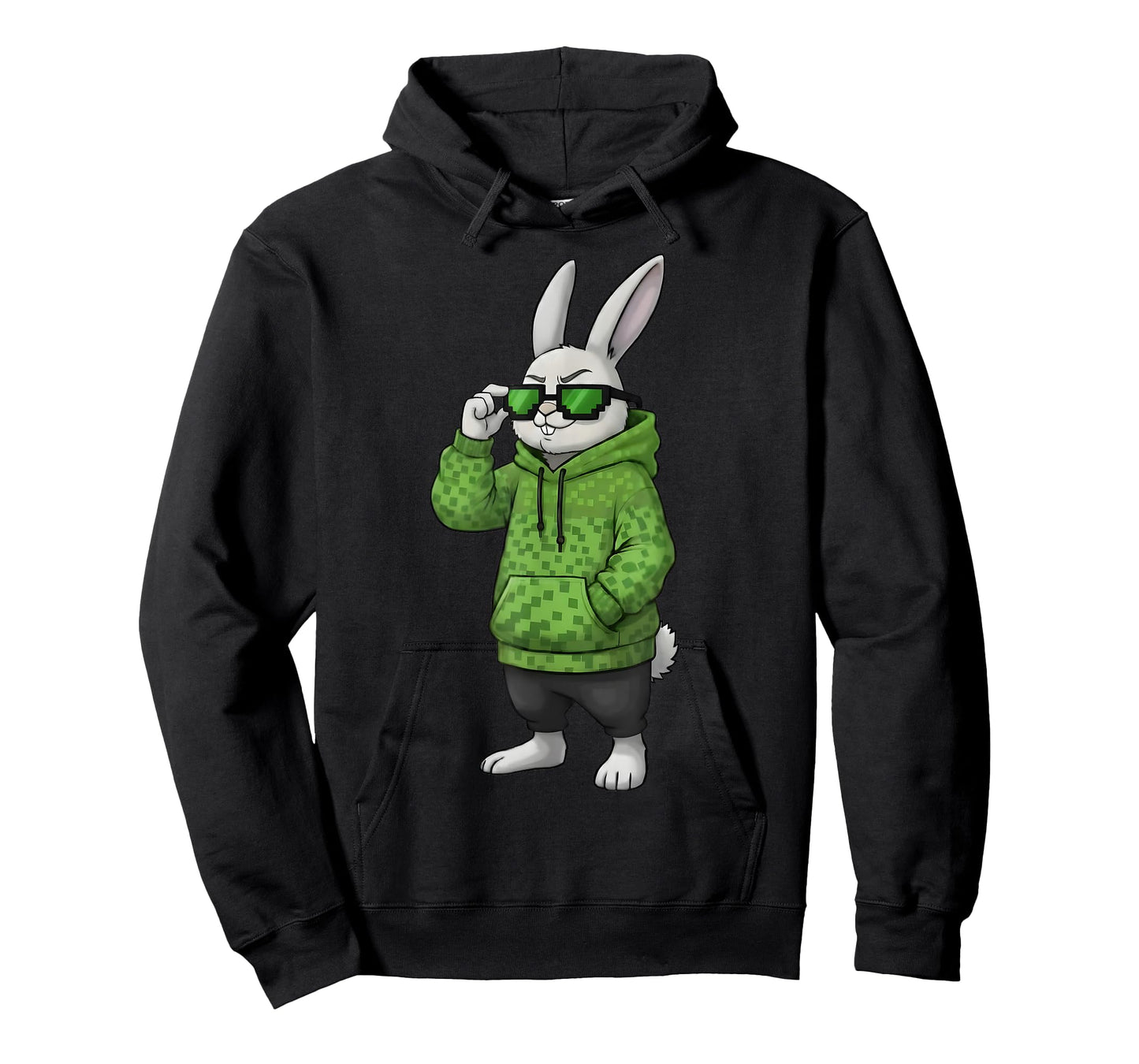 Bunny Sunglasses Cap Cool Rabbit Pixel Easter Day Boys Kids T-Shirt
