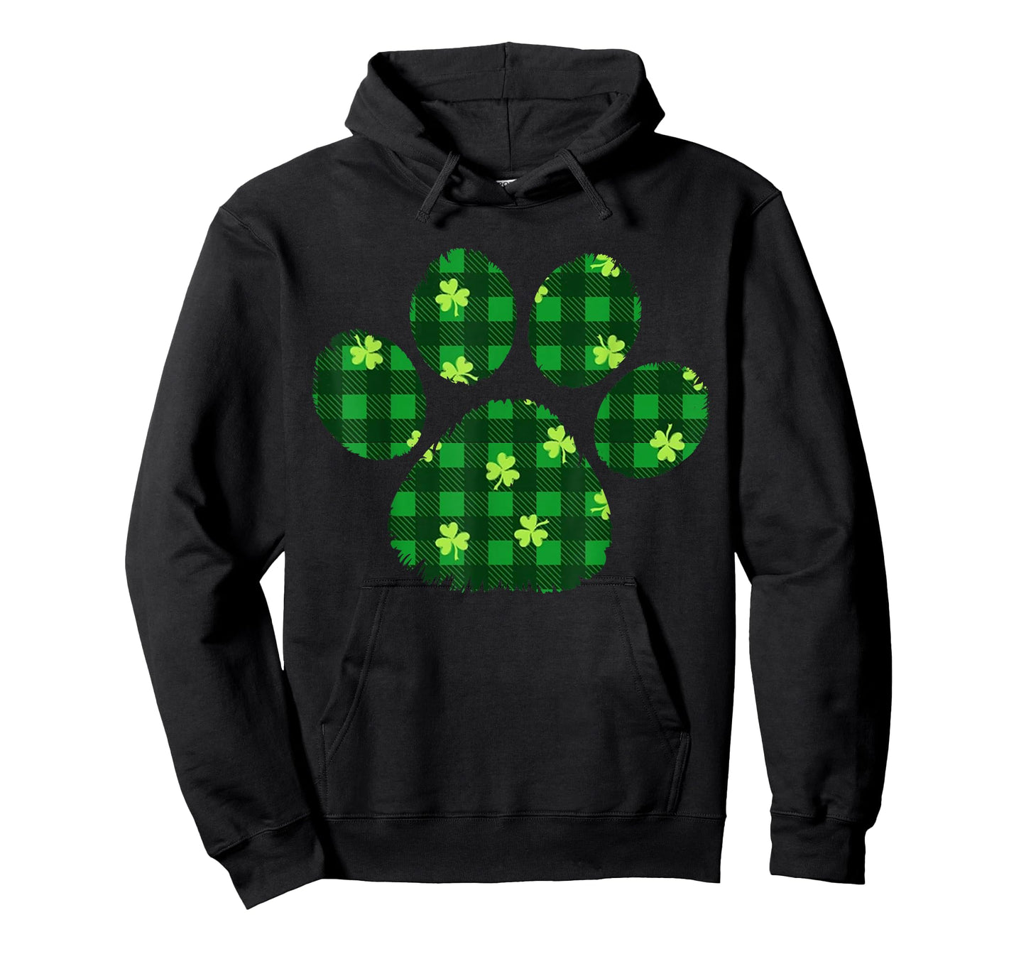 Paw Print Dog Owner Lover Green Plaid Patricks Day Shamrock T-Shirt