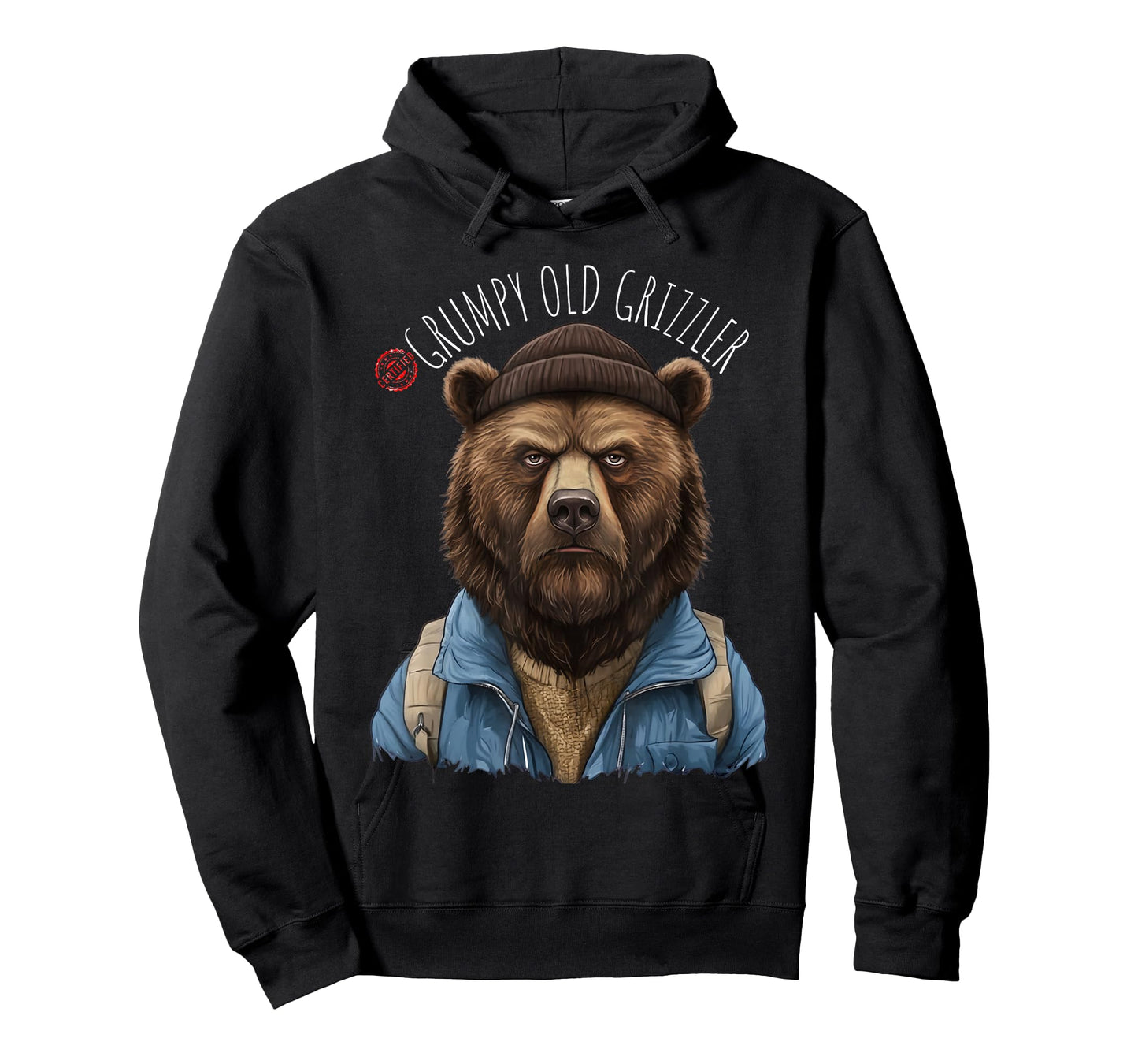 Grumpy Old Grizzler Funny Bear Design for Men T-Shirt