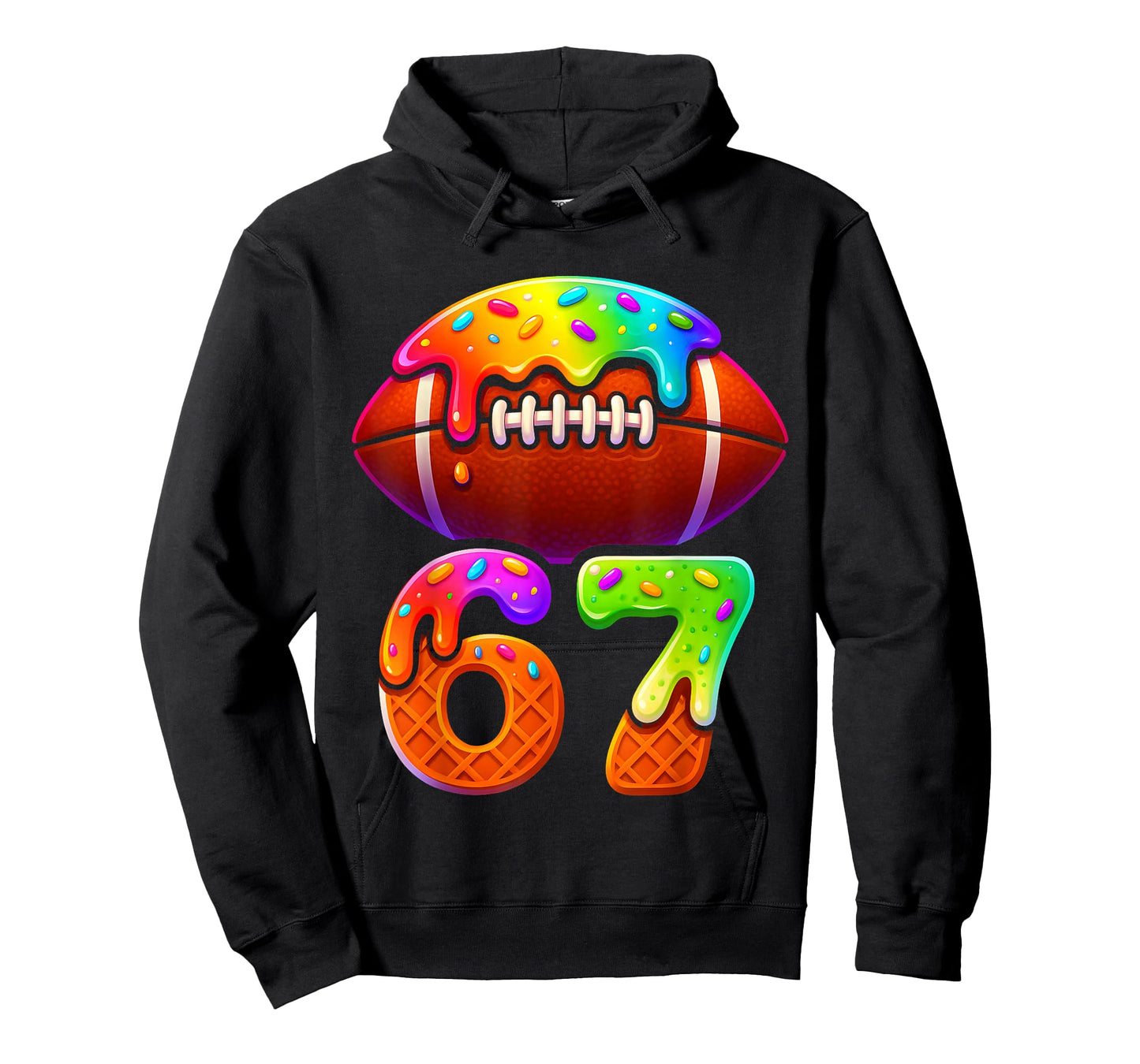 67 Ice Cream Drip Football Gen Alpha Slang Six Seven Meme T-Shirt