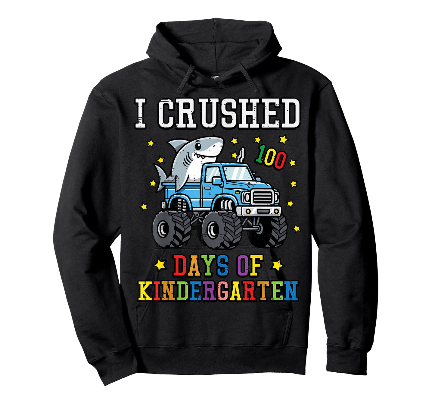 I Crushed 100 Days Kindergarten Shark 100th Day Boys Kids T-Shirt