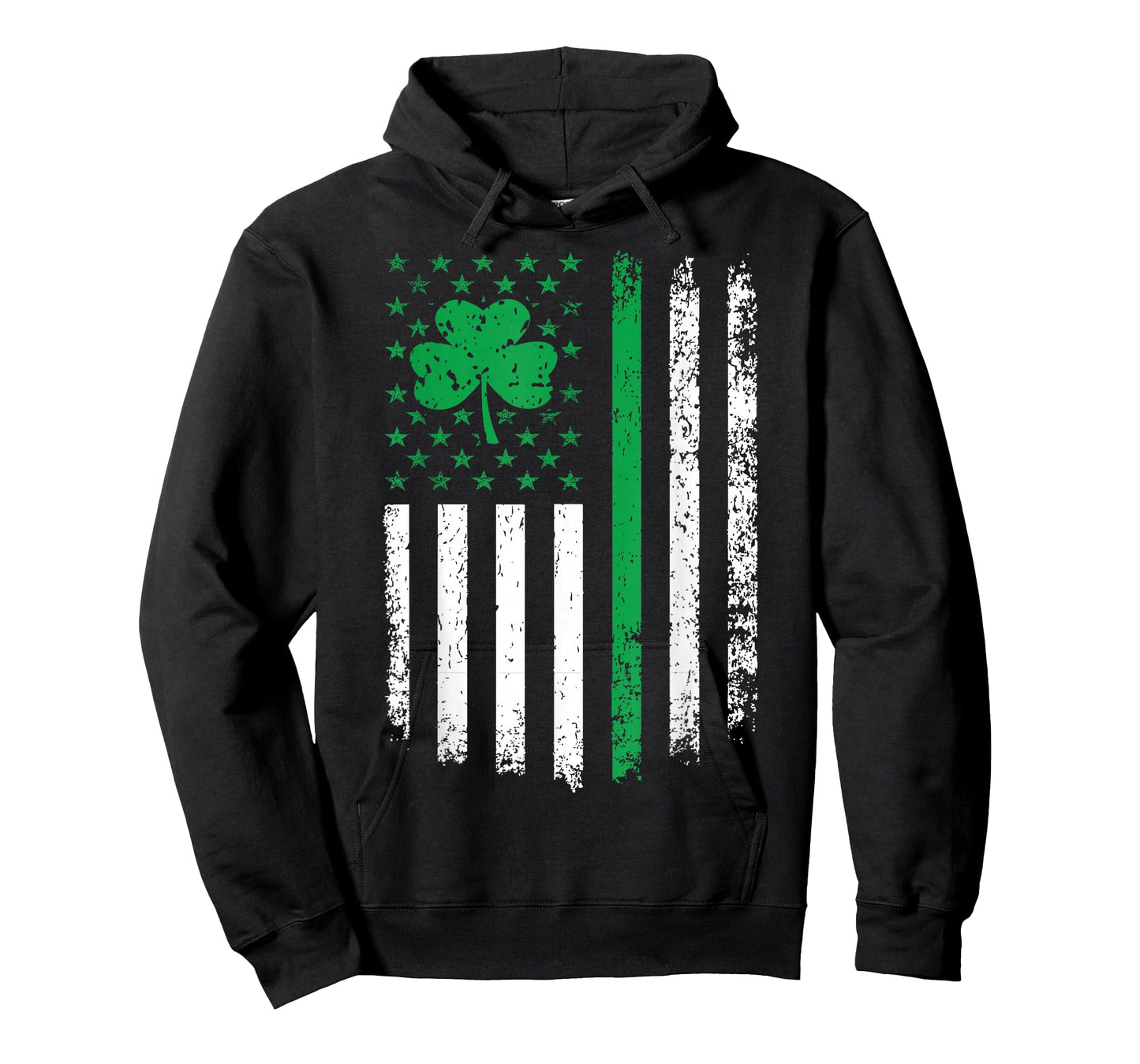 US American Flag with Shamrocks for St Patricks Day T-Shirt