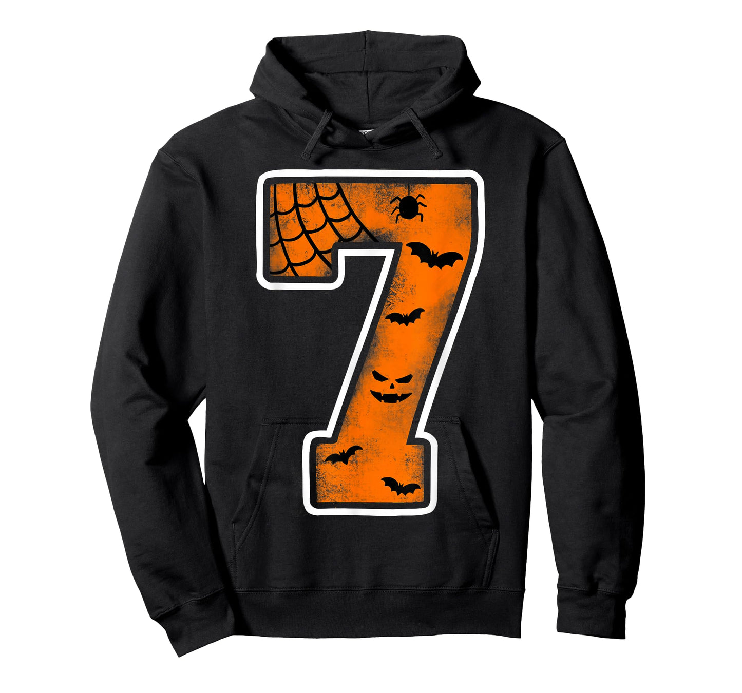 Number 7 7th Birthday Boy Seven Halloween Happy Birthday T-Shirt