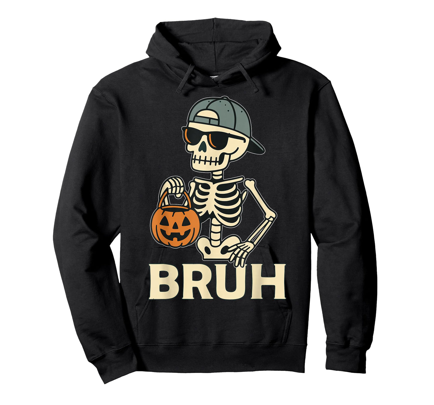 Bruh Skeleton Halloween Trick Or Treat Candy Kids Boys Men T-Shirt