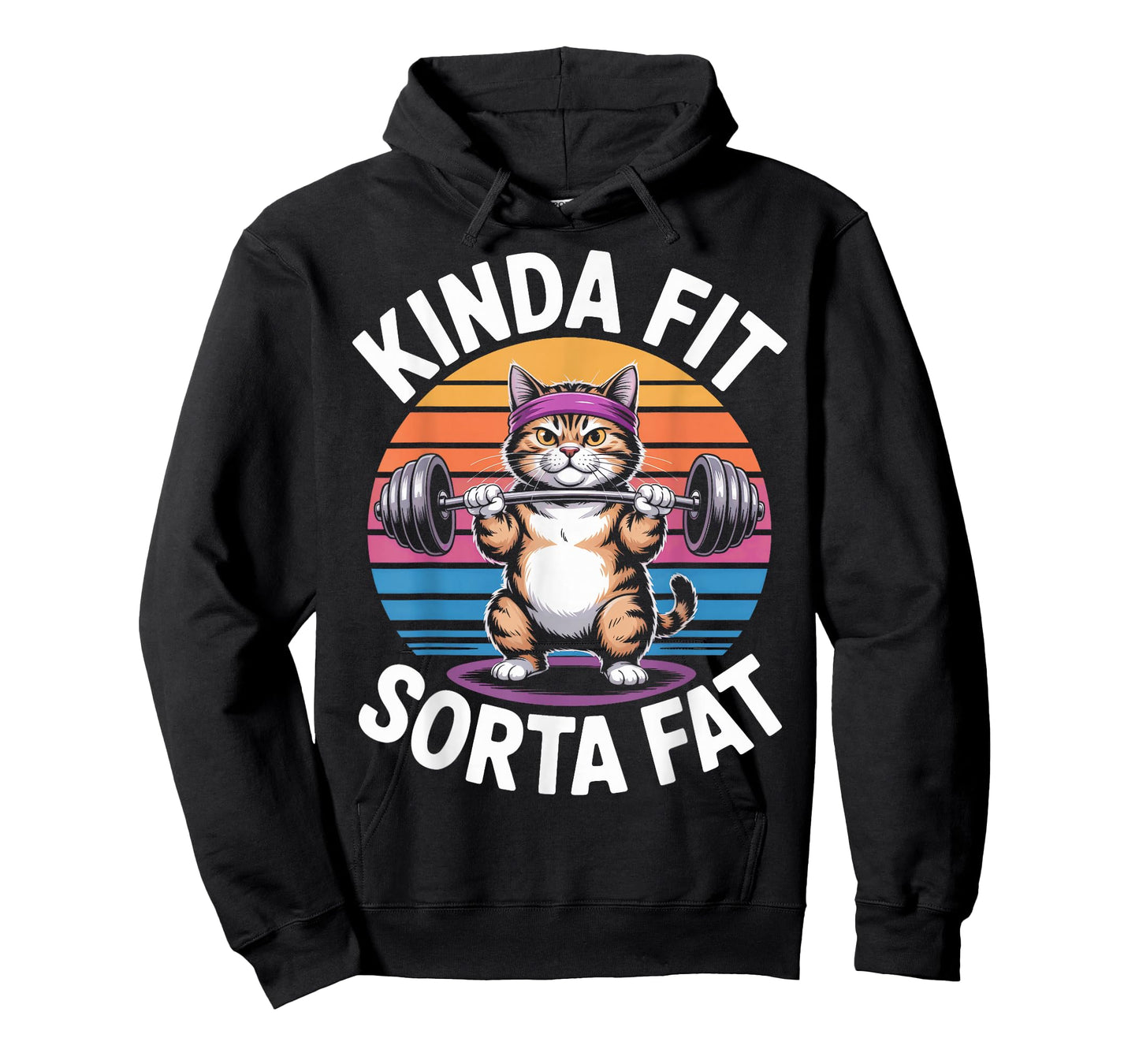 Sorta Fat Kinda Fit Weightlifting Cat Gym Animal Lover T-Shirt