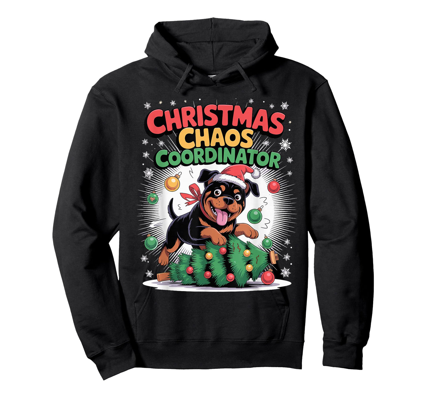 Christmas Chaos Coordinator Xmas Puppy Funny Rottweiler T-Shirt