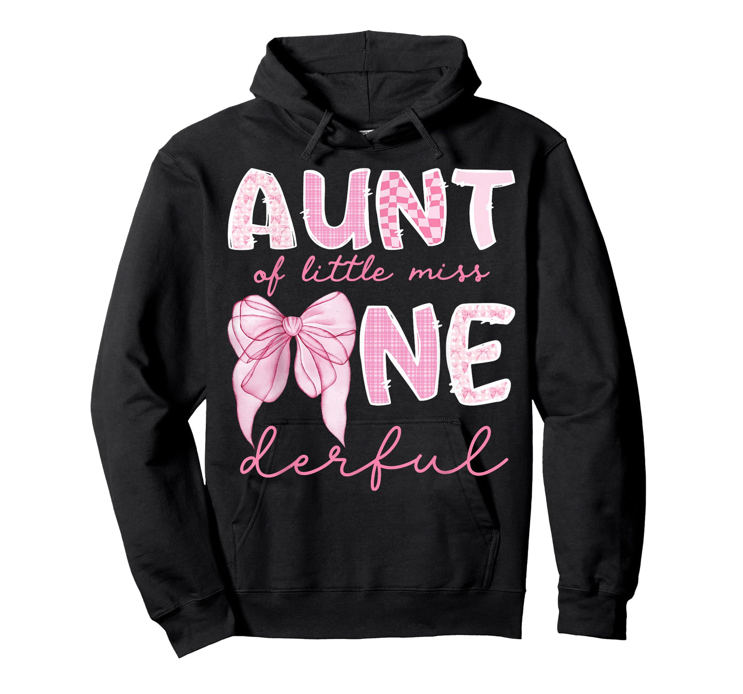 Aunt of Little Miss Onederful First Birthday Girl Bow T-Shirt