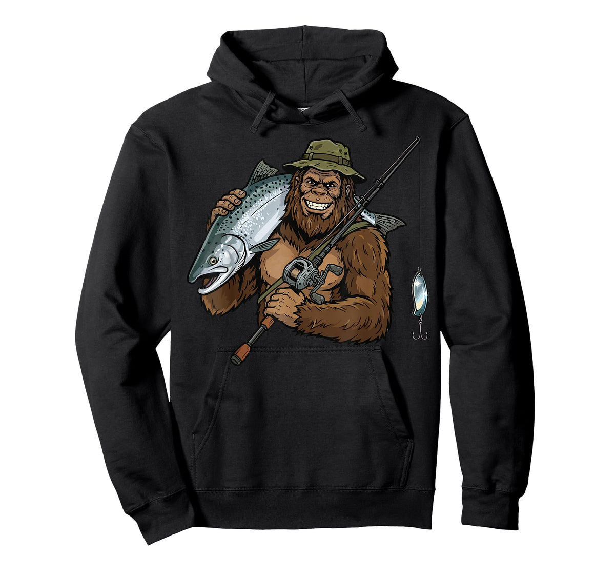 King Salmon Fishing Funny Bigfoot T-Shirt