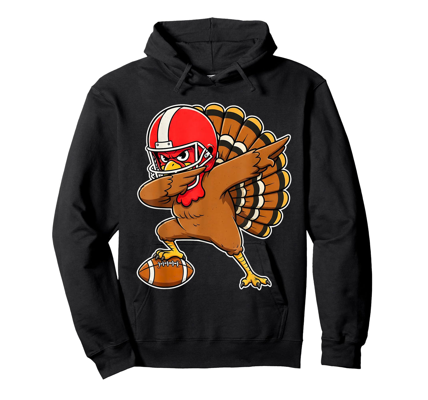 Dabbing Turkey with Football Thanksgiving for Men Boys Kids T-Shirt