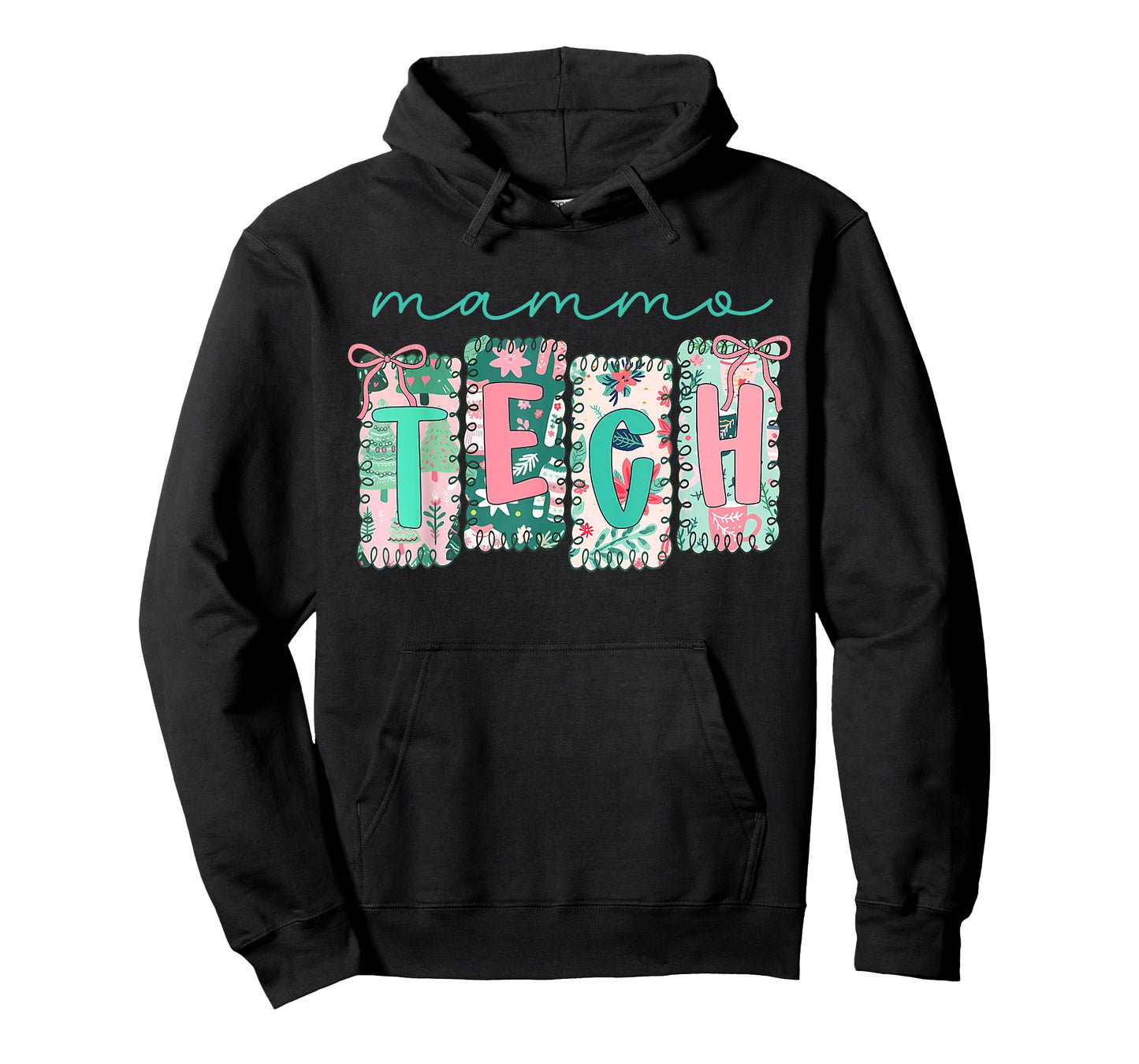 Stamp Bow Mammo Tech Christmas Mammography Technologist T-Shirt