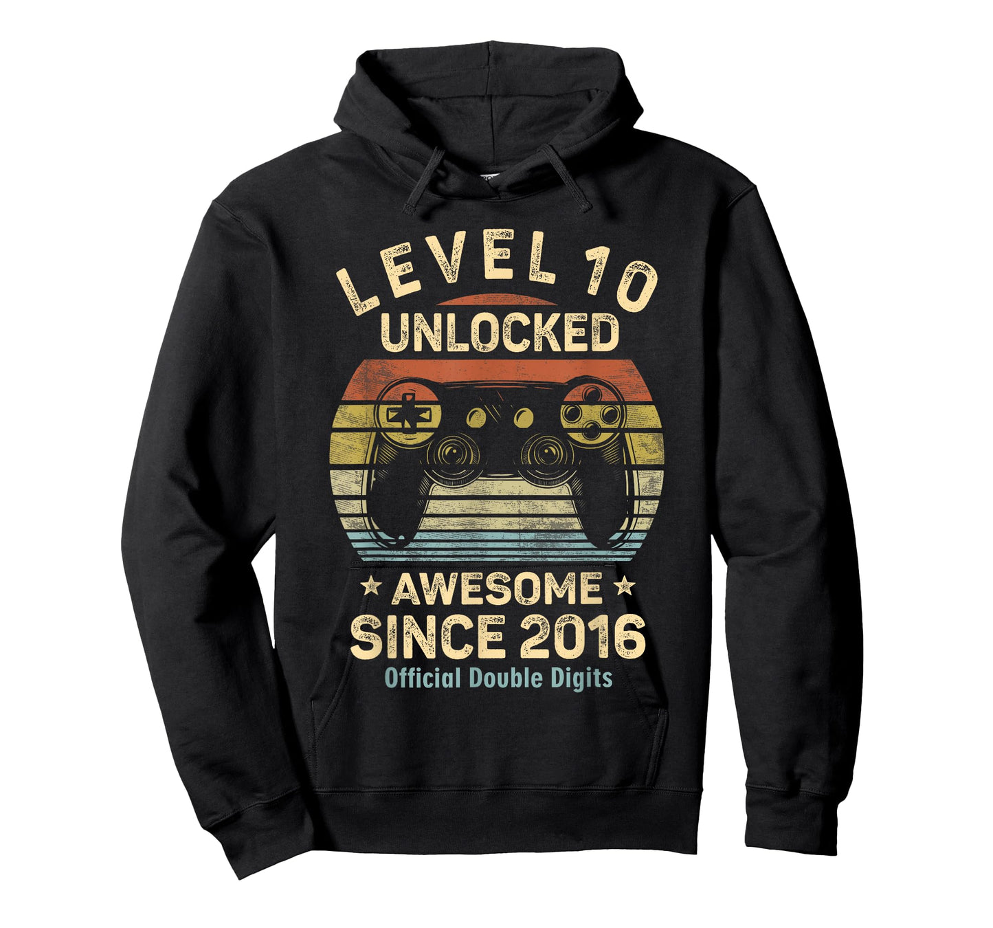 Level 10 Unlocked Official Double Digit 10th Birthday Gaming T-Shirt