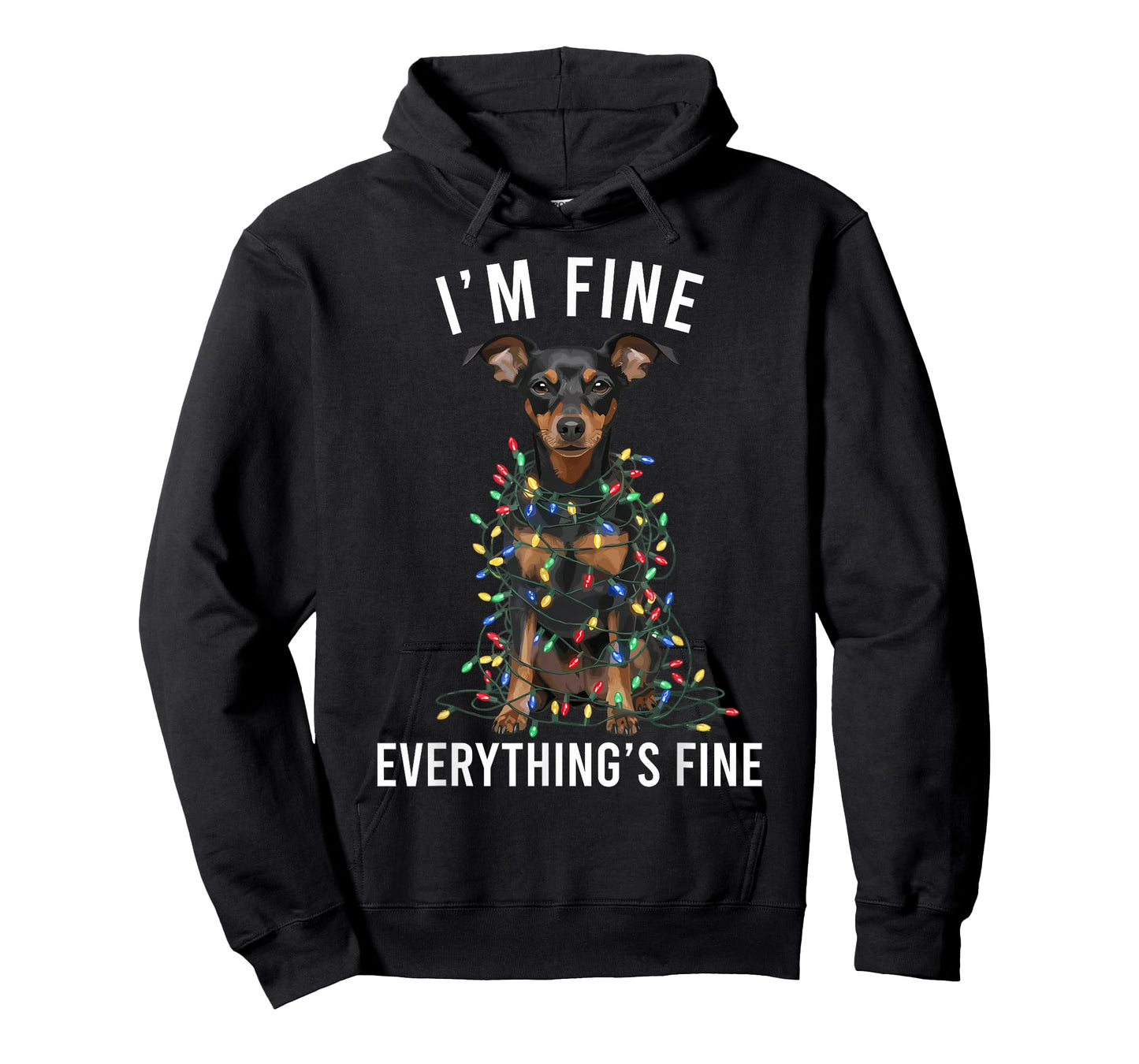 Miniature Pinscher Christmas I'm Fine Everything is Fine T-Shirt