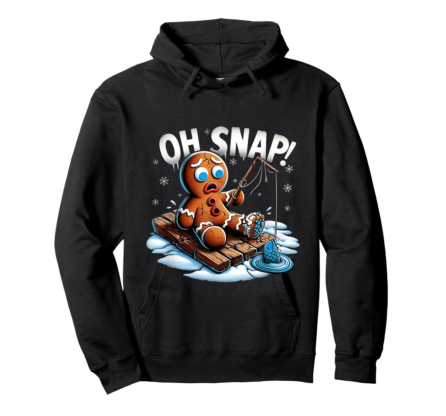 Oh Snap Gingerbread Man Fishing Christmas Fisher Men T-Shirt