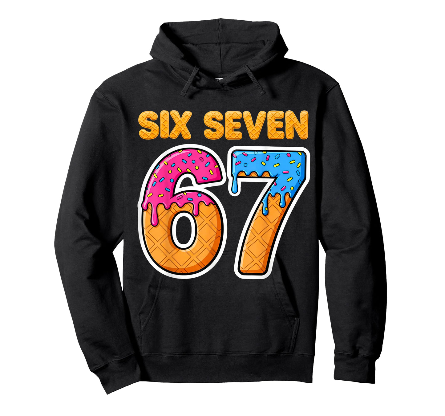 Six Seven Ice Cream Drip Gen Alpha Slang Funny 6 7 Meme T-Shirt