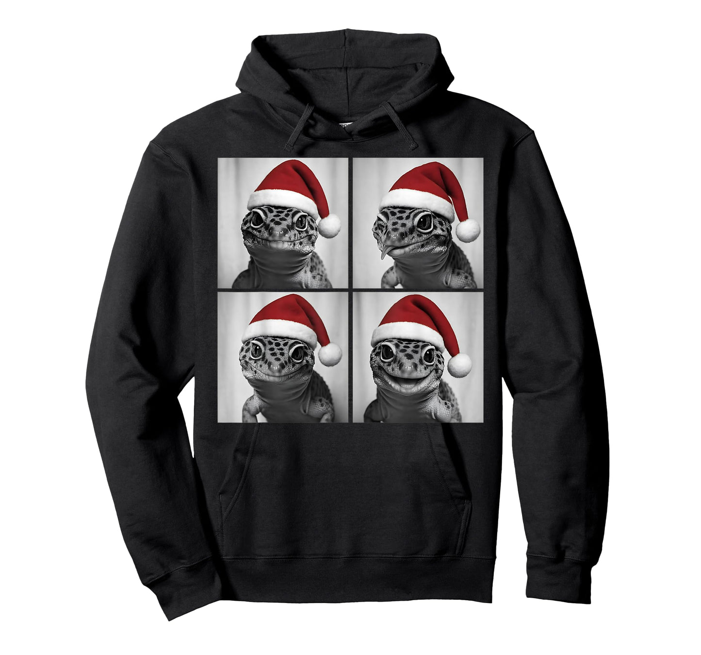 Funny Christmas Leopard Gecko Santa Photo Booth T-Shirt
