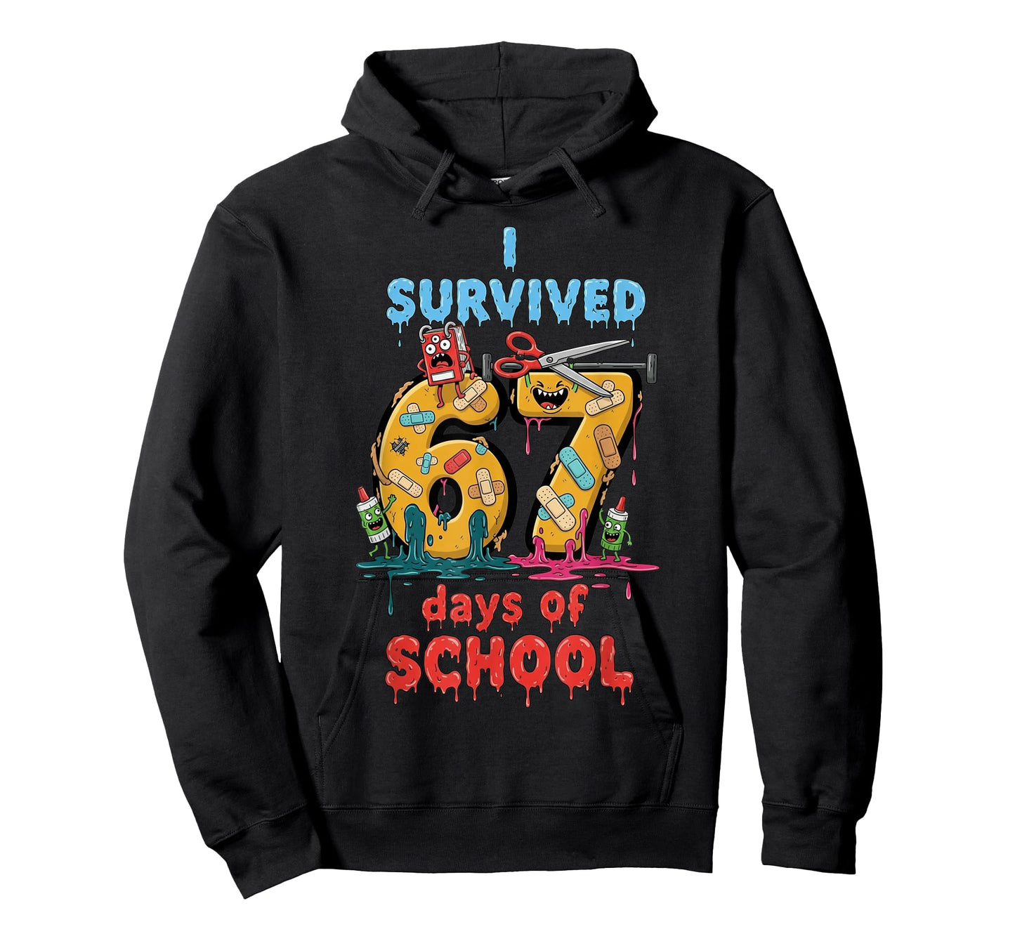 I Survived 67 Days of School Teachers Students Monster T-Shirt