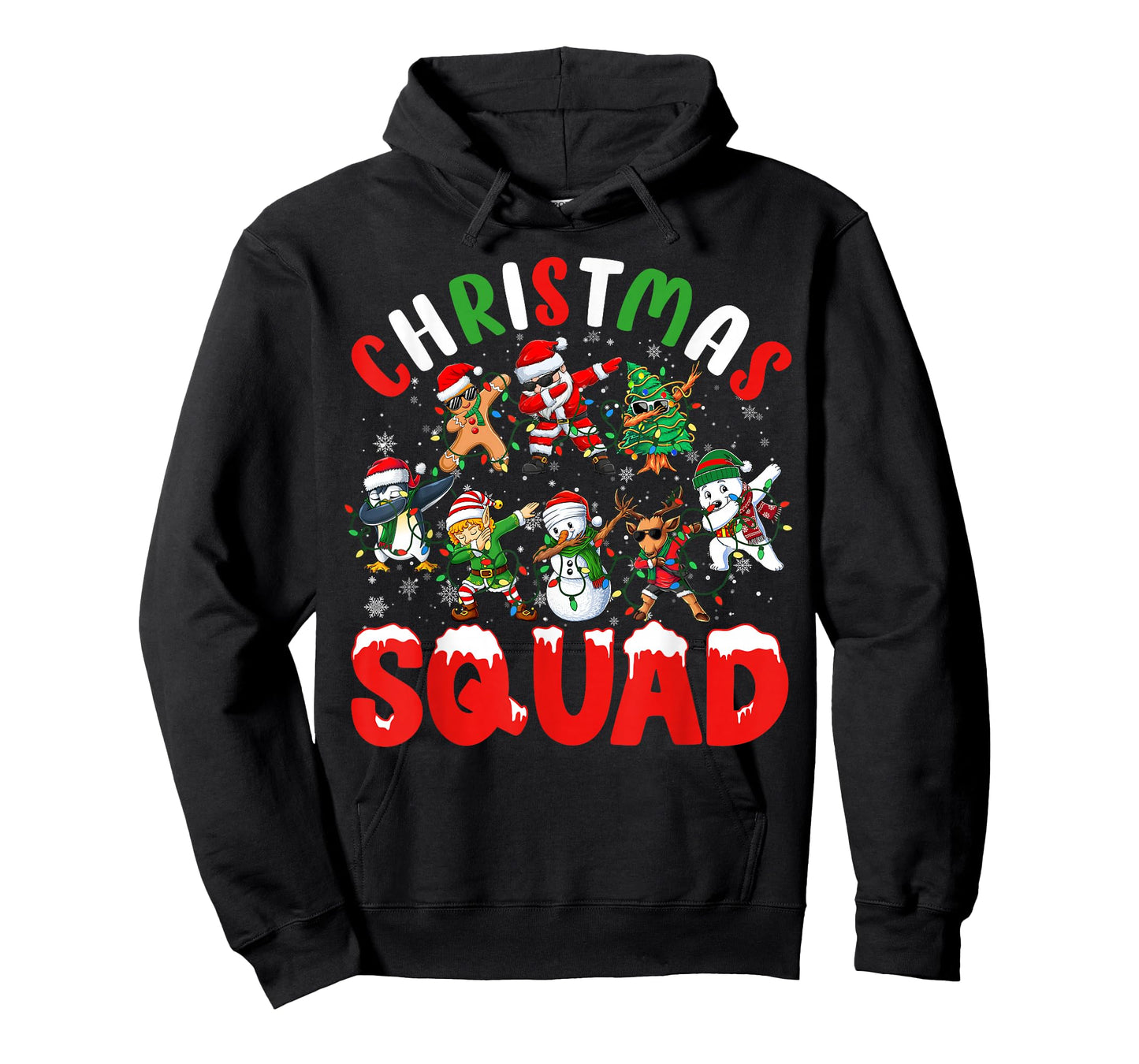 Dabbing Santa Xmas Lights Men Women Kids Funny Christmas T-Shirt