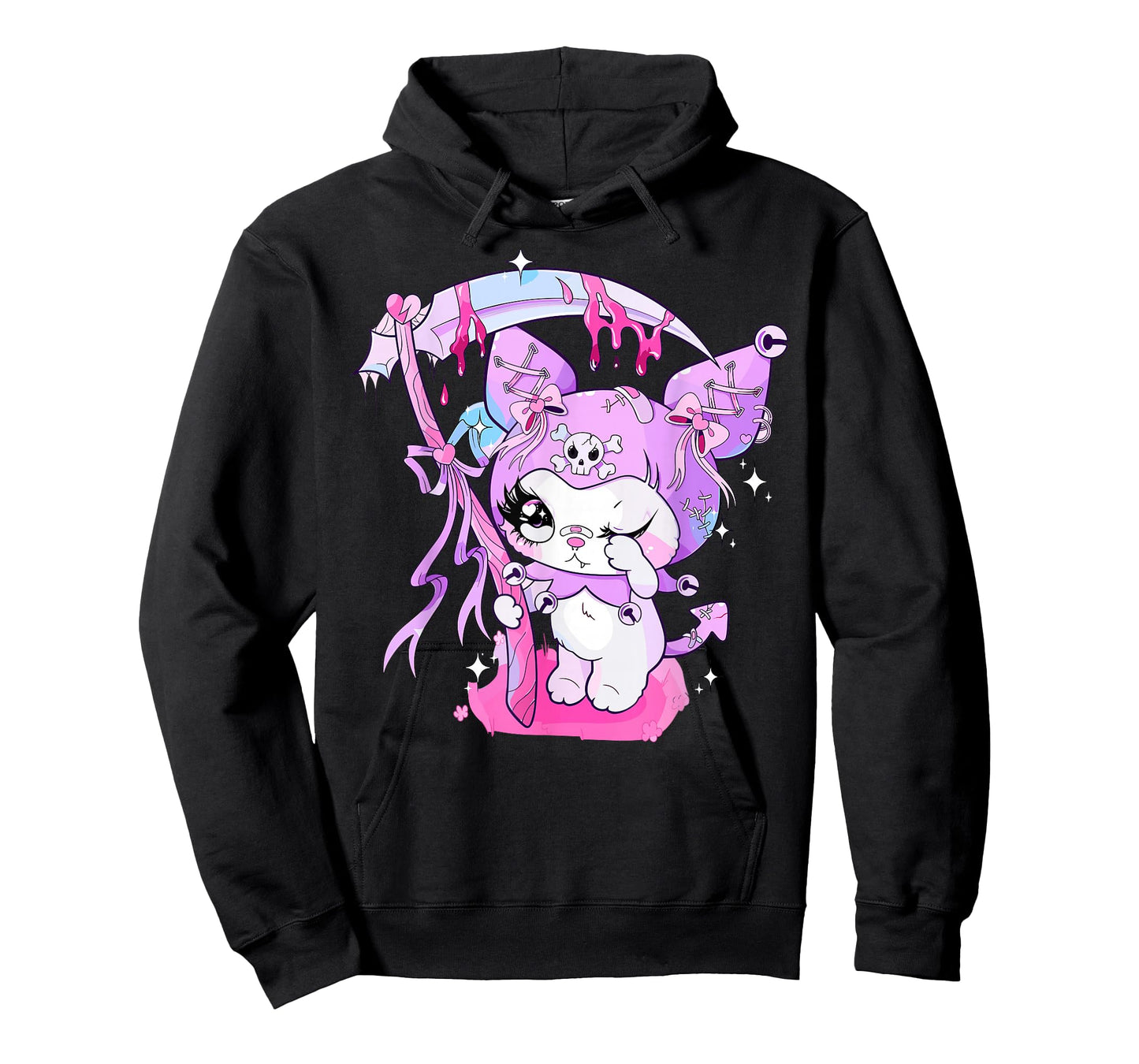 Creepy Cute Grim Kitty Reaper Kawaii Pastel Goth Cat T-Shirt