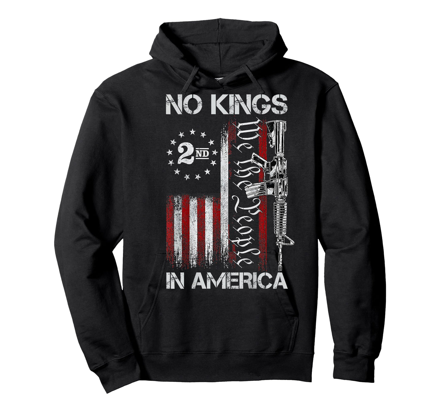 No Kings in American Vintage USA Flag No Kings (ON Back) T-Shirt