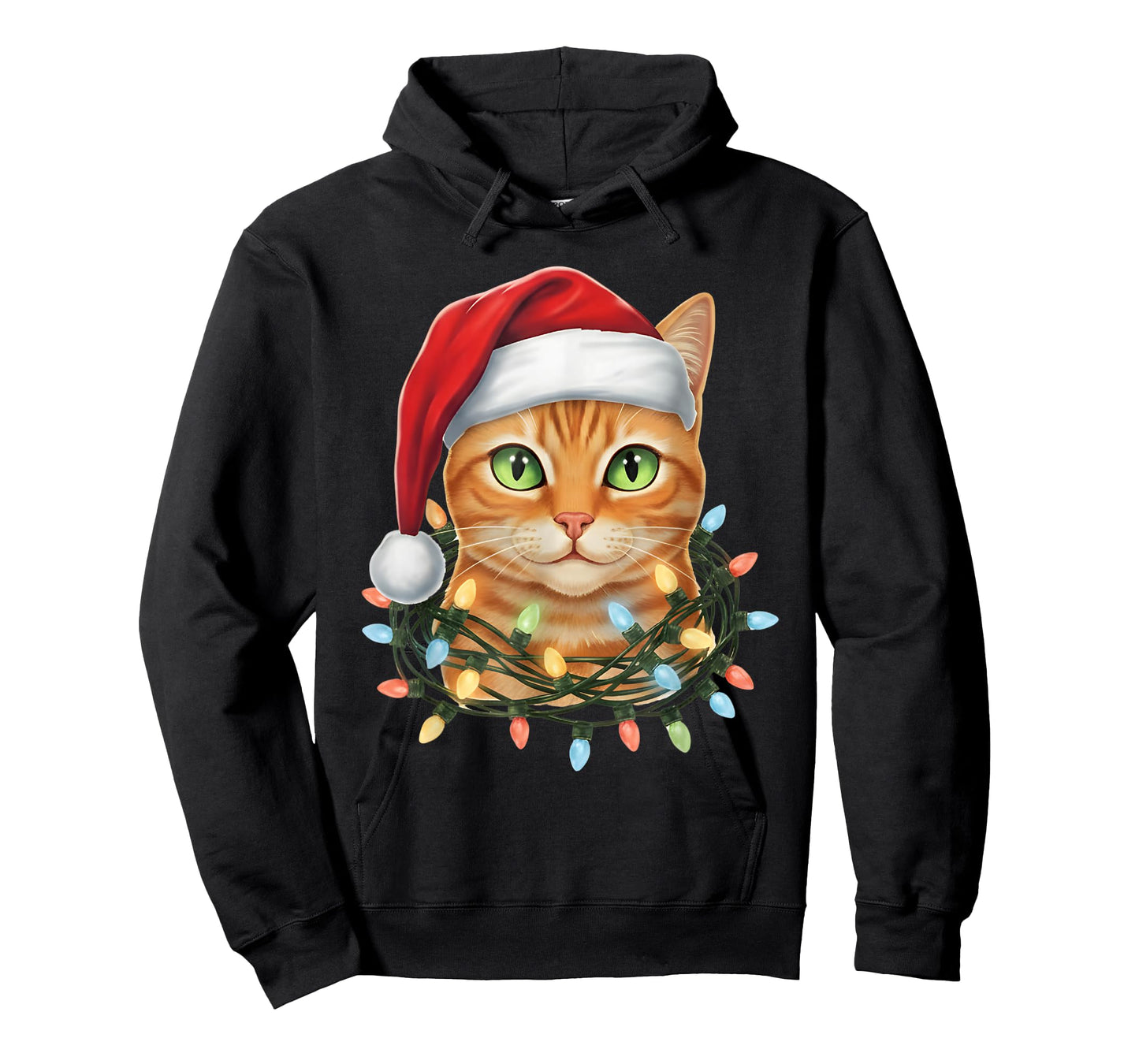 Cat Christmas Santa Hat Cat Lover Xmas Women Men T-Shirt