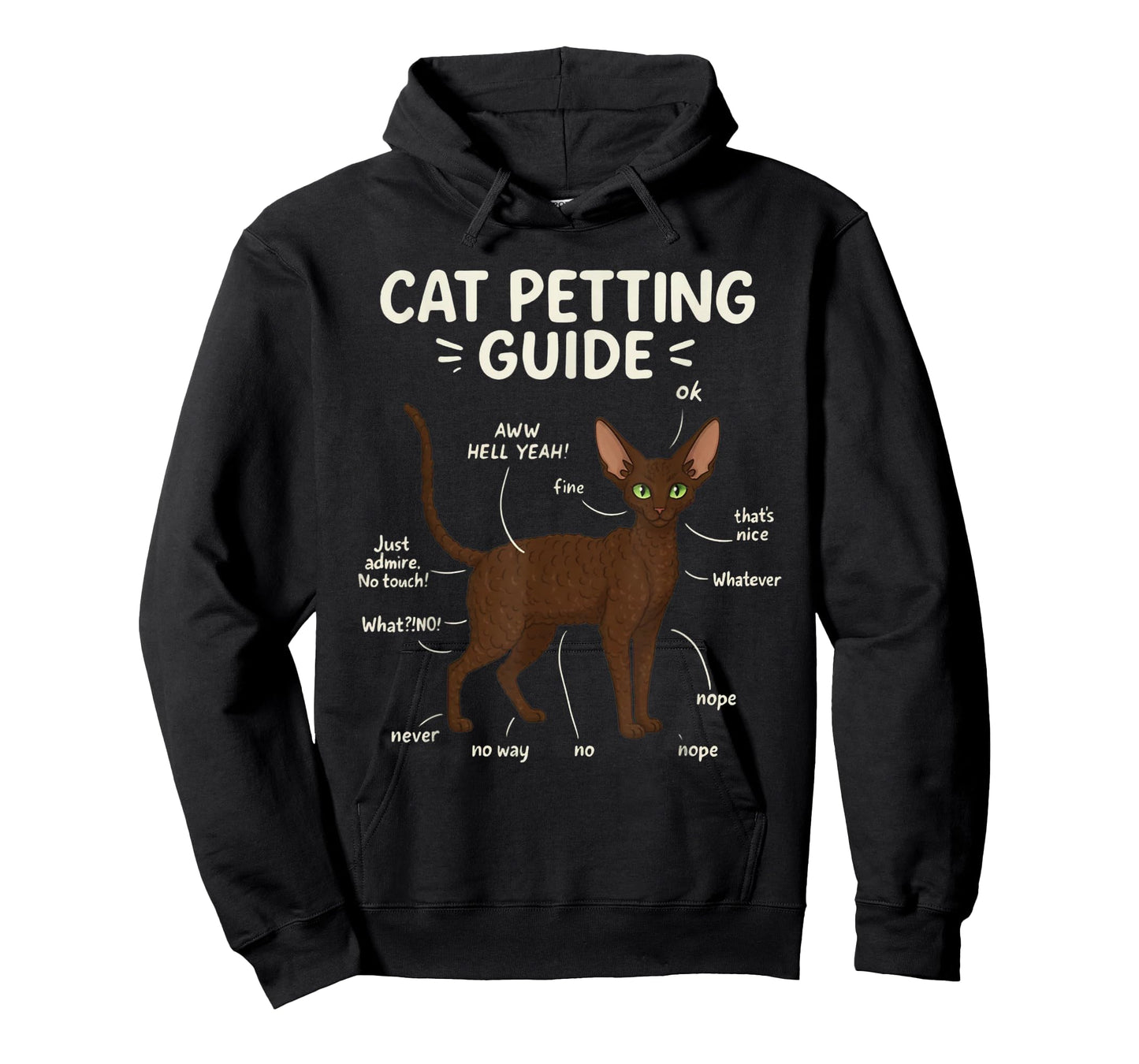 Devon Rex Cat Petting Guide Funny Cat Lover T-Shirt
