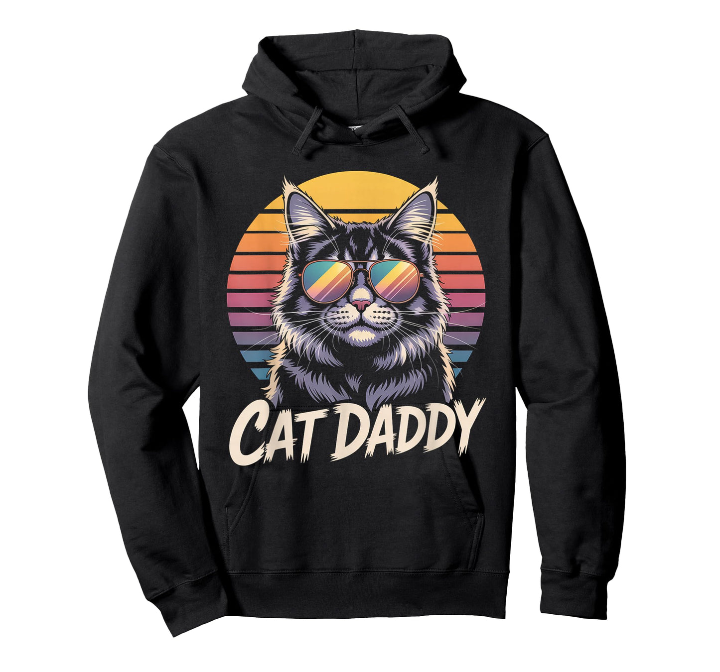 Cat Daddy Sunglasses Retro Sunset Fur Papa Kitten Vintage T-Shirt