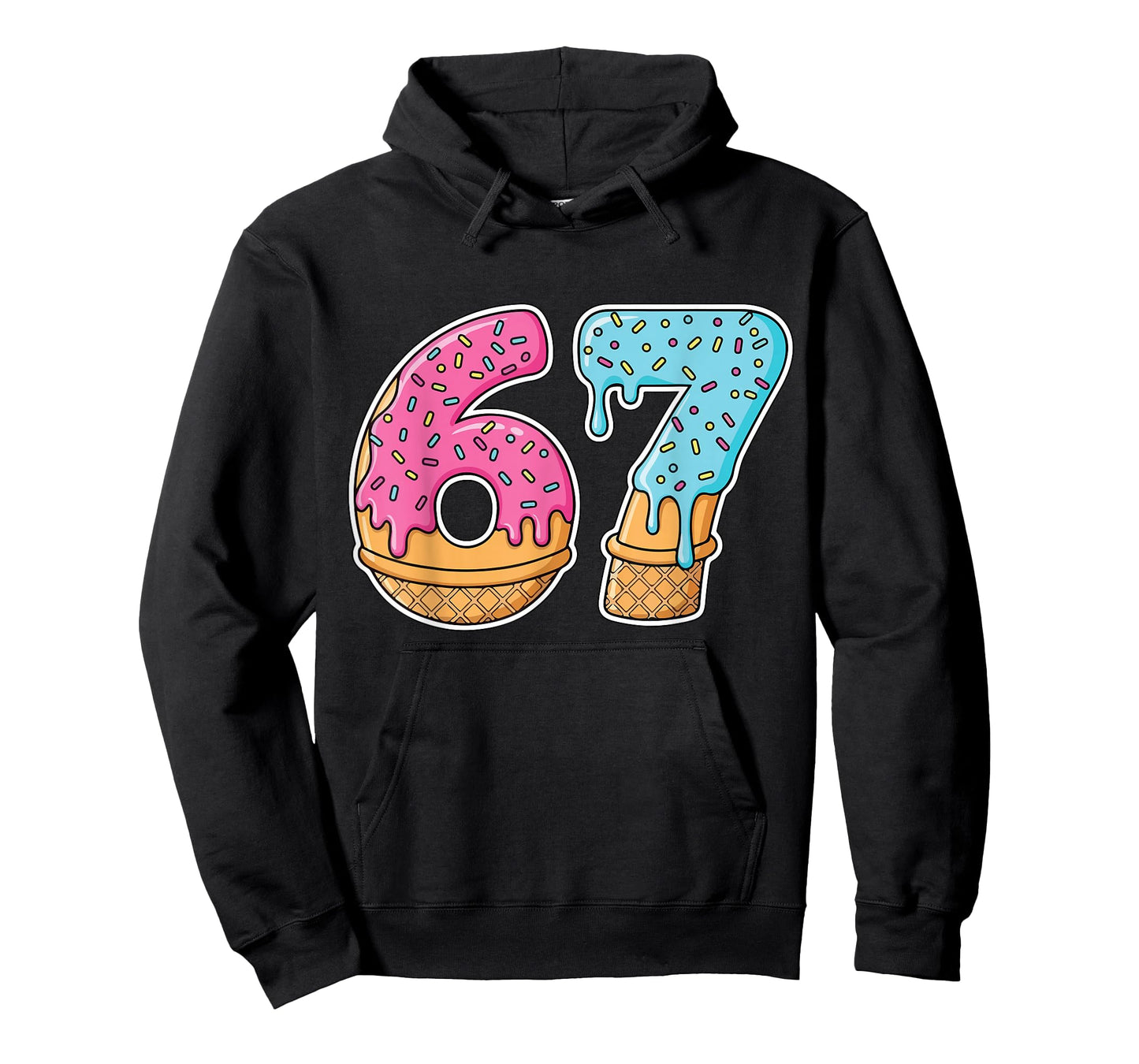 67 ice Cream Drip Meme Funny Six Seven gen Alpha Slang T-Shirt