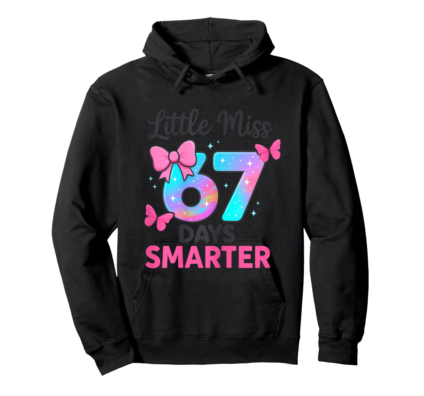 Little Miss 67 Days Smarter Kids Girls 100th Day of School T-Shirt