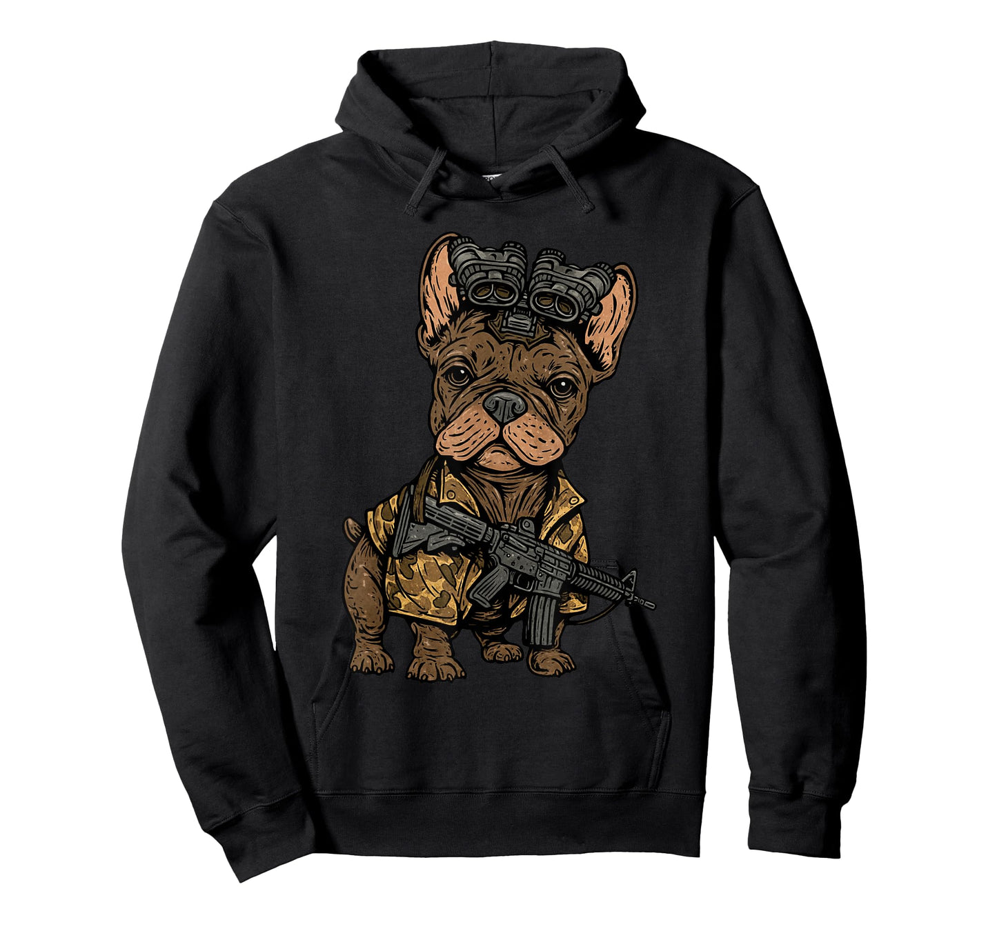 Tactical Frenchie Funny Dog Bulldog with NVG Meme T-Shirt