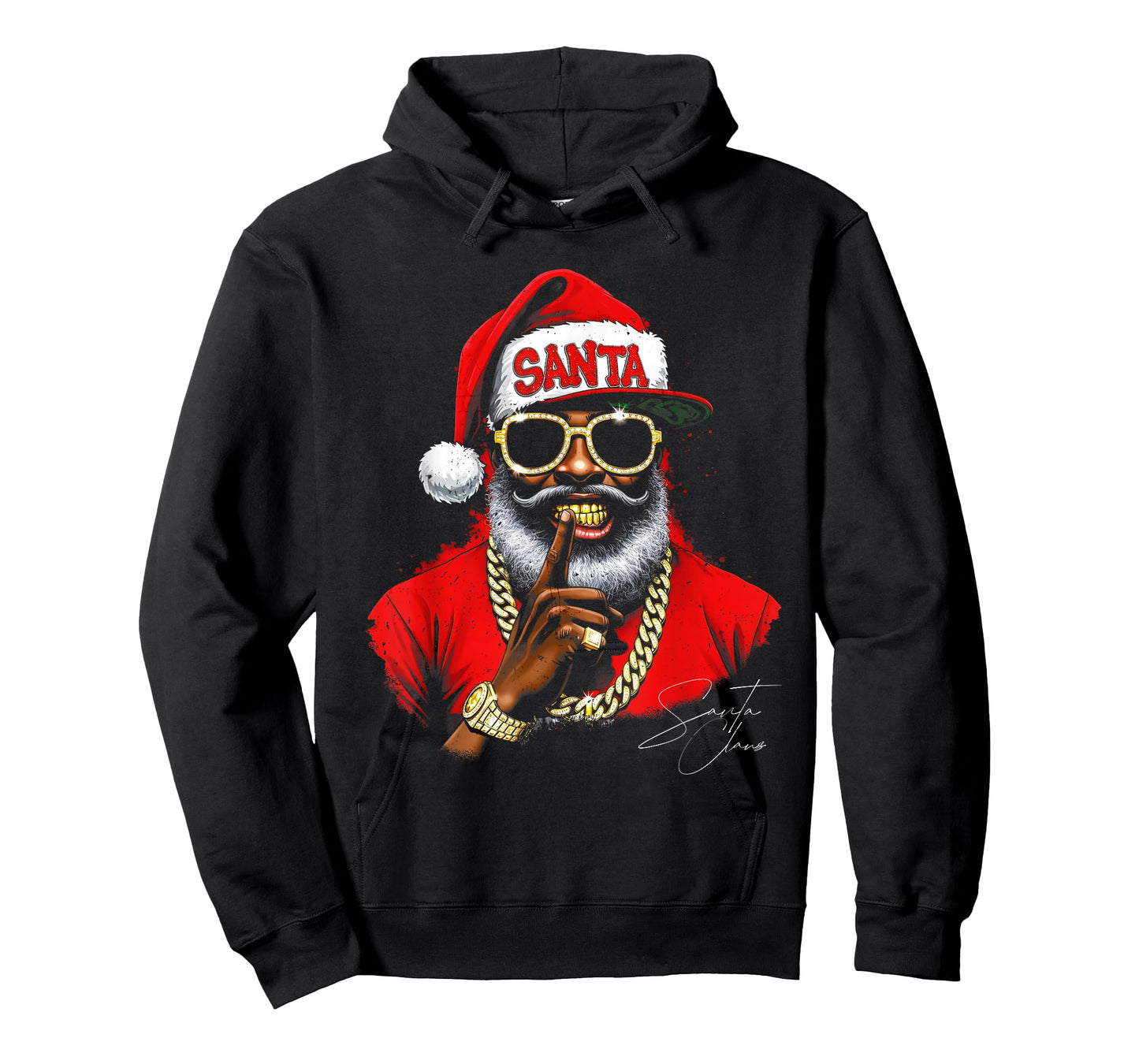 Funny African American Santa Christmas Graphic for Men T-Shirt