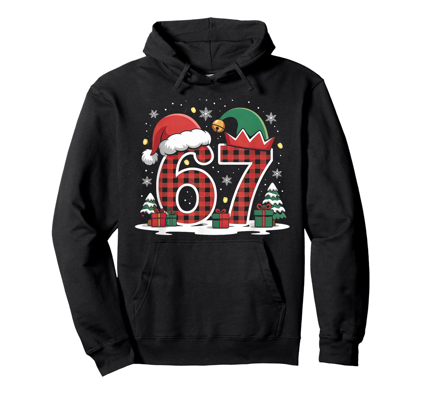 67 Christmas Kids Boys Girls Meme Xmas Funny Red Plaid T-Shirt