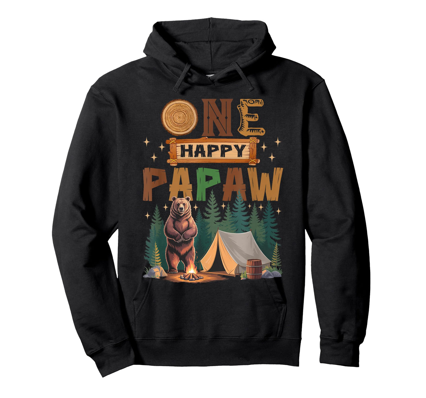 One Happy Papaw Camper 1St Birthday Camping Bear T-Shirt