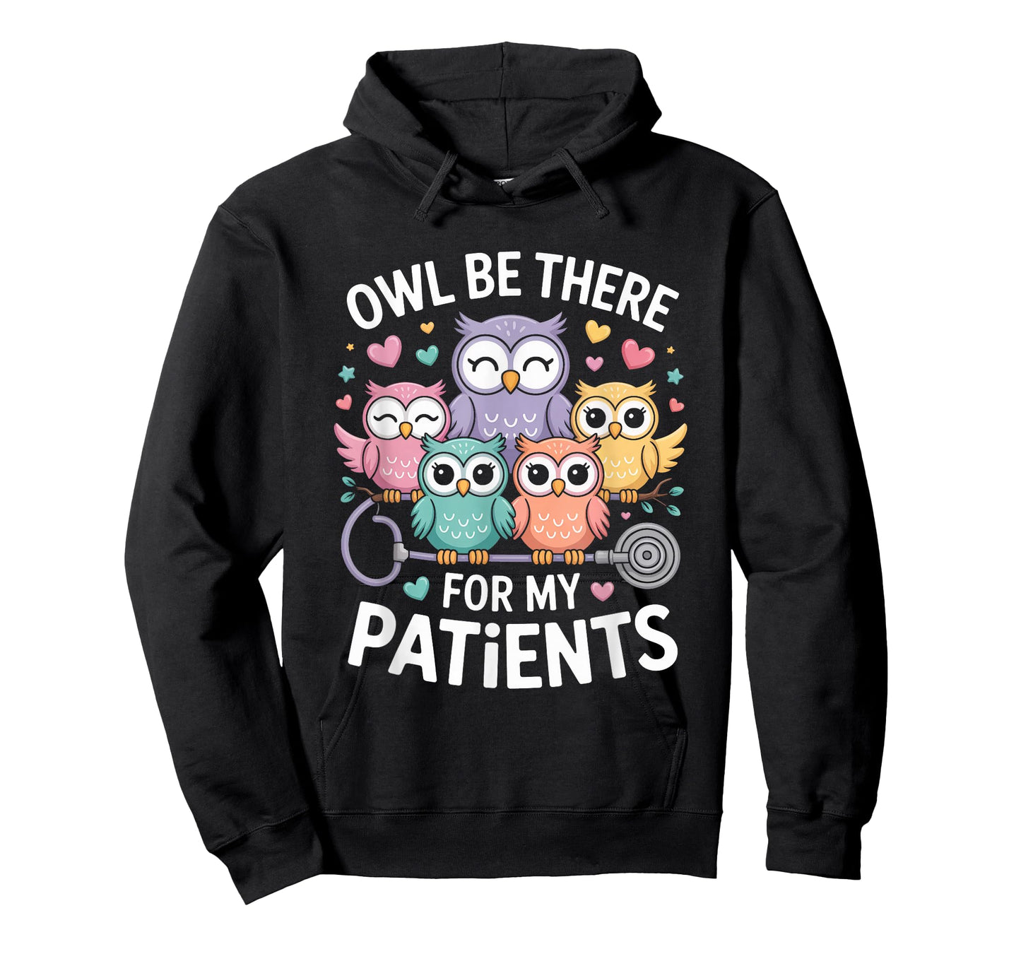 Owl Nurse Cute Funny Nursing Medical Worker Design T-Shirt