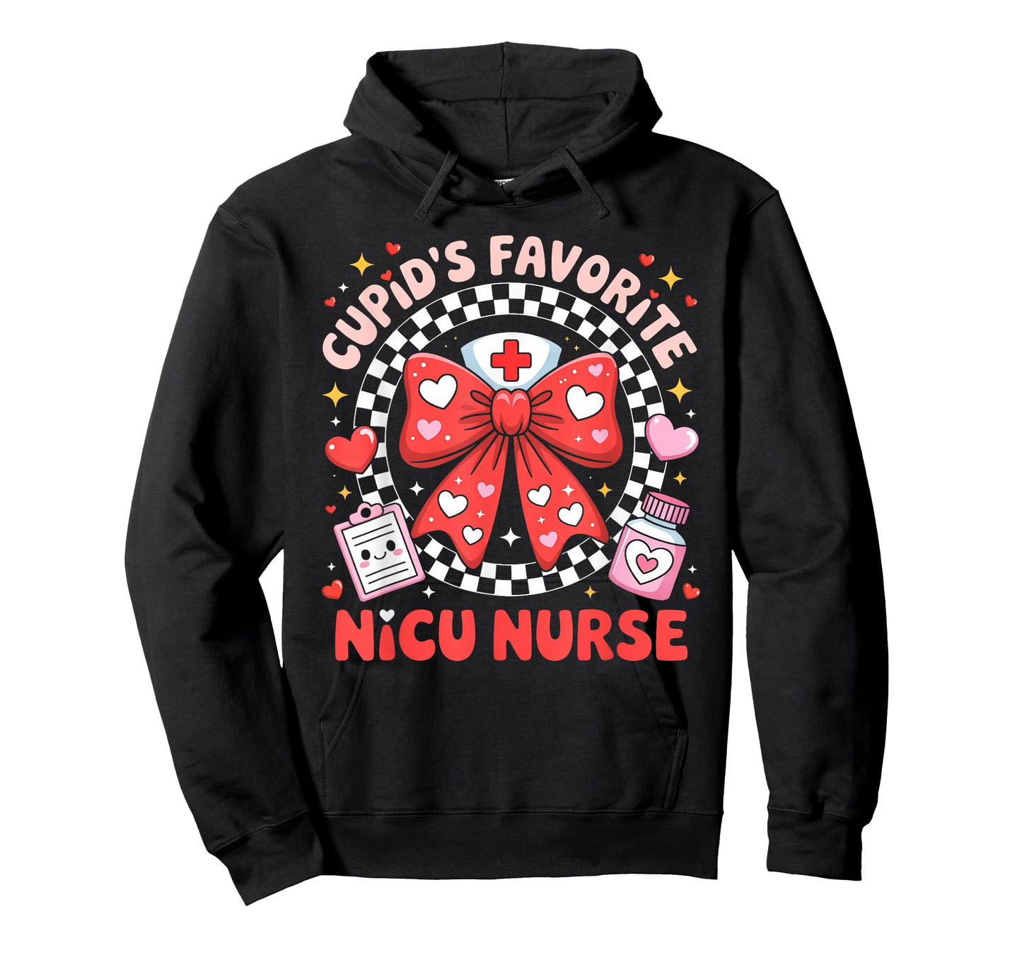 Cupids Favorite NICU Nurse Valentine Coquette Bow Girl Women T-Shirt
