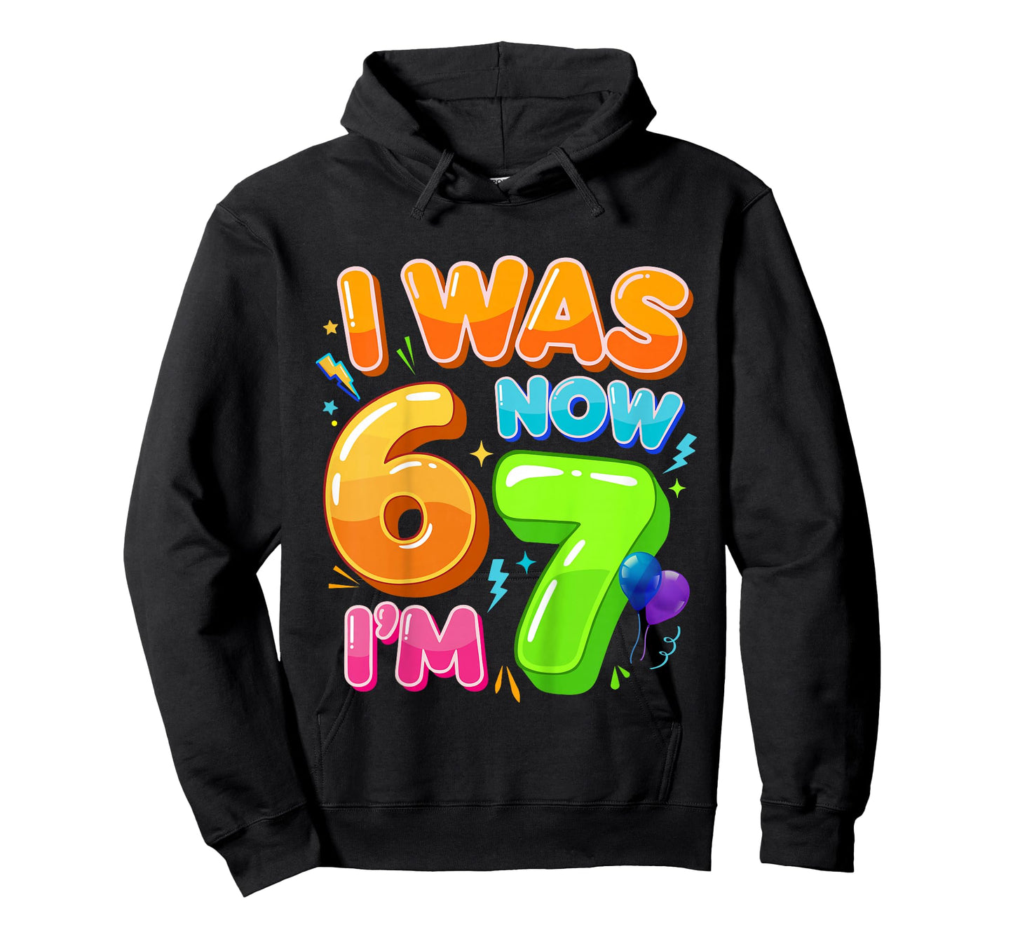 I was 6 Now I'm 7 Year Old Birthday 67 Meme for Kids Boys T-Shirt