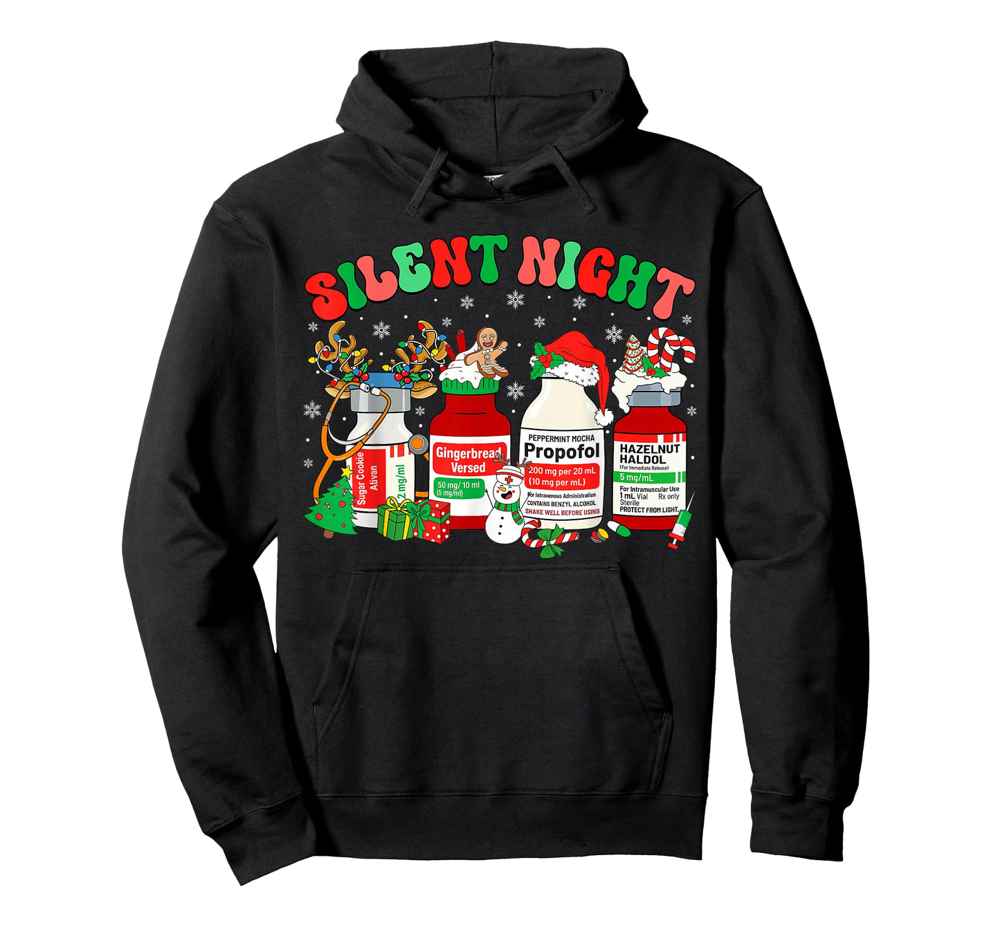 Retro Propofol Silent Night ER ED RN ICU Nurses Christmas T-Shirt