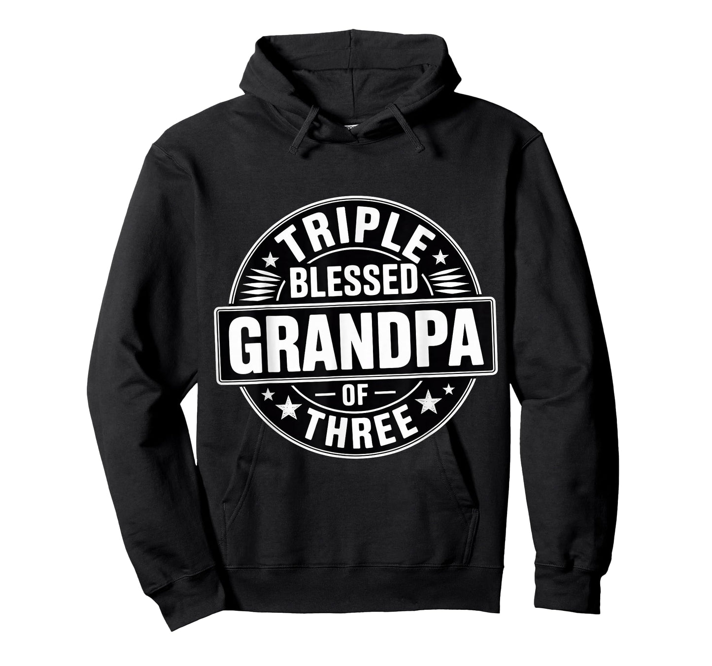 Triple Blessed Grandpa of Three Proud Grandfather - T-Shirt