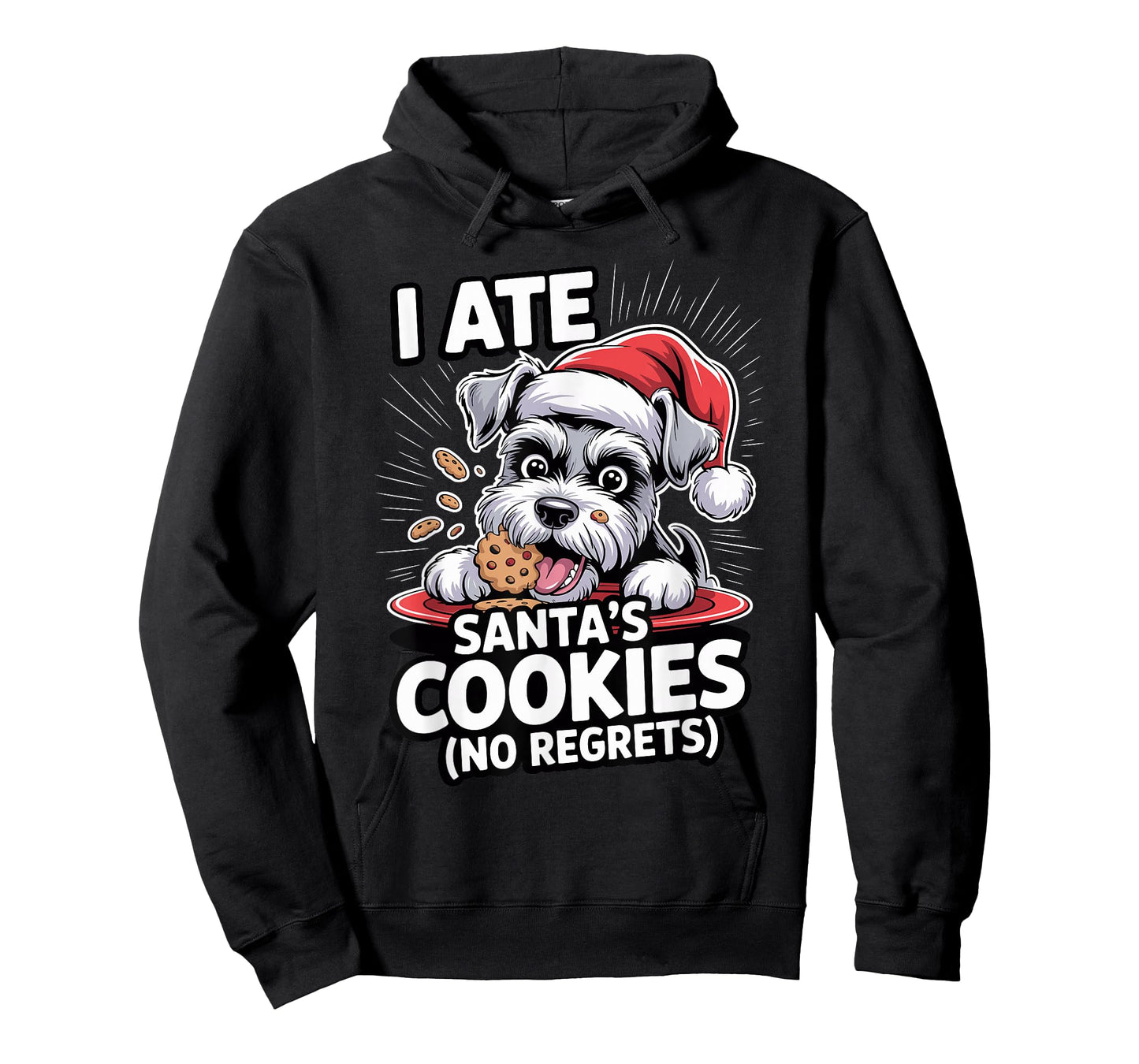 I Ate Santas Cookies Puppy Funny Christmas Mini Schnauzer T-Shirt