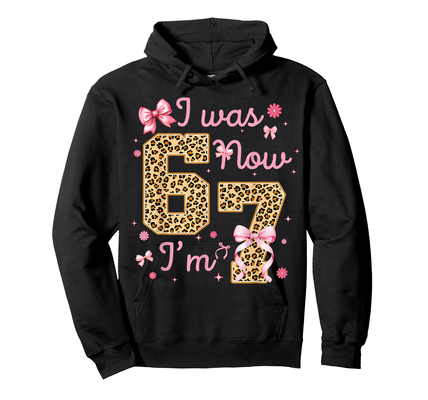 Kids I was 6 Now I'm 7 Leopard Coquette Bow Birthday Girl T-Shirt