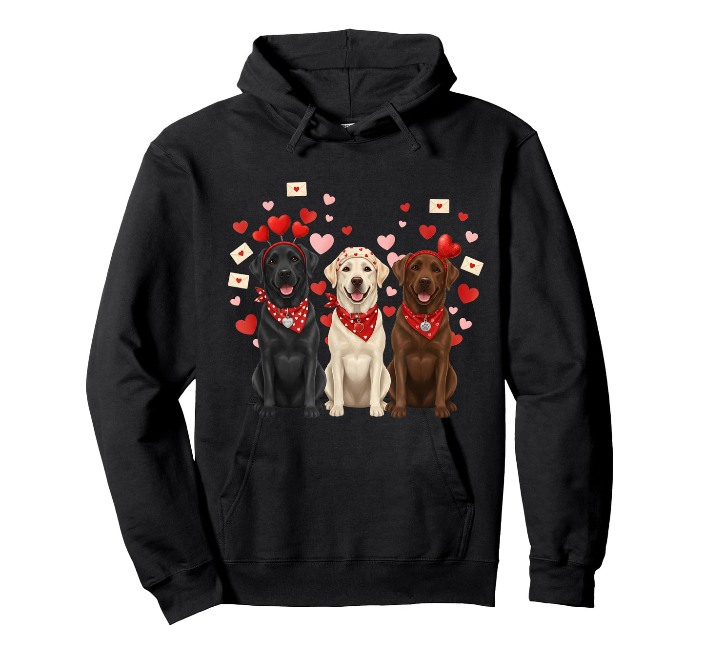 Three Labrador Retriever Valentines Dog Lover Heart T-Shirt