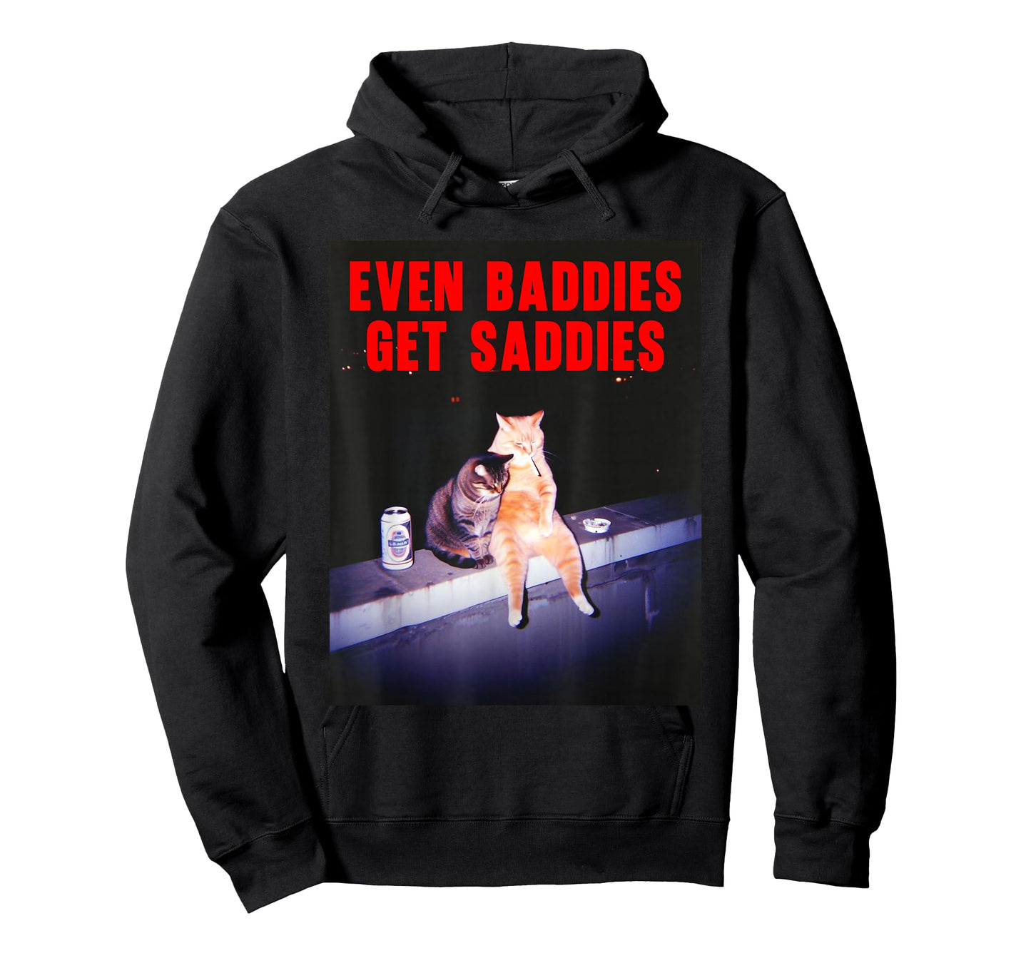 Even Baddies Get Saddies Funny Cat Meme Aesthetic T-Shirt