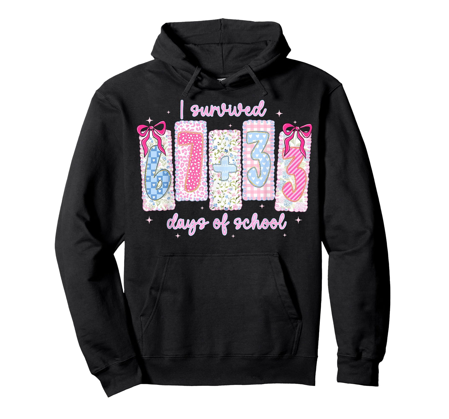 I Survived 67 + 33 Days of School Coquette Bow Girl Kid T-Shirt