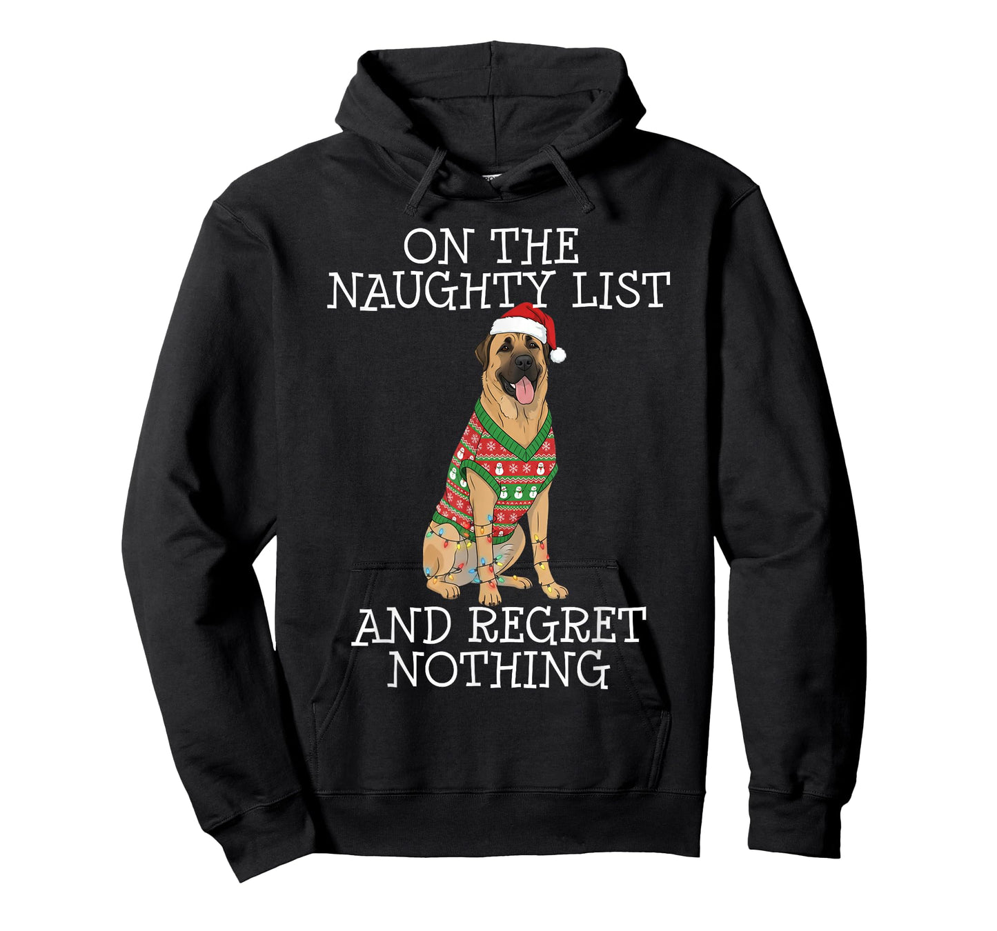 Funny Christmas Anatolian Shepherd Dog Naughty List T-Shirt
