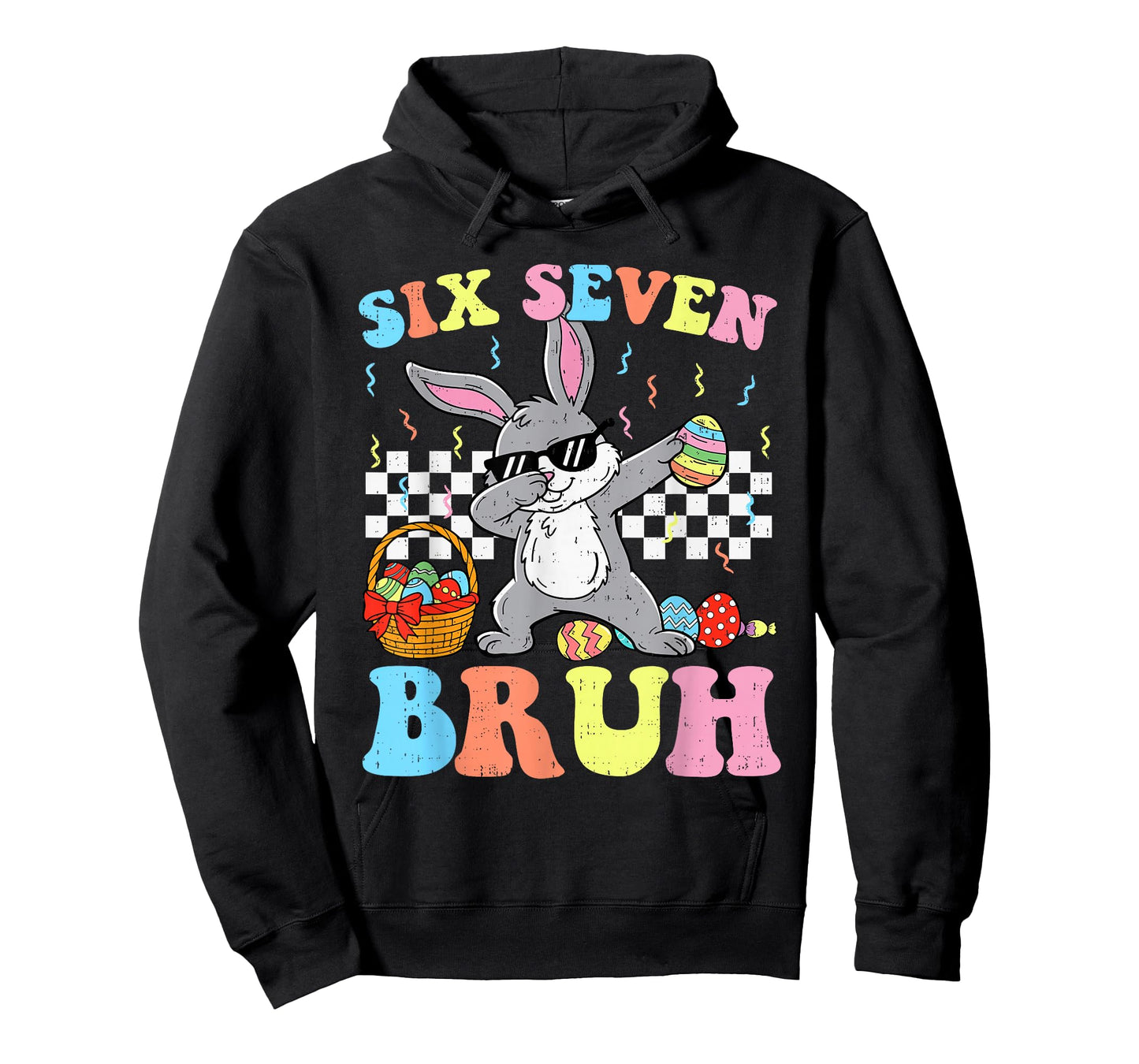 Six Seven Bruh Easter Day Boys Kids Dabbing Bunny 67 Meme T-Shirt
